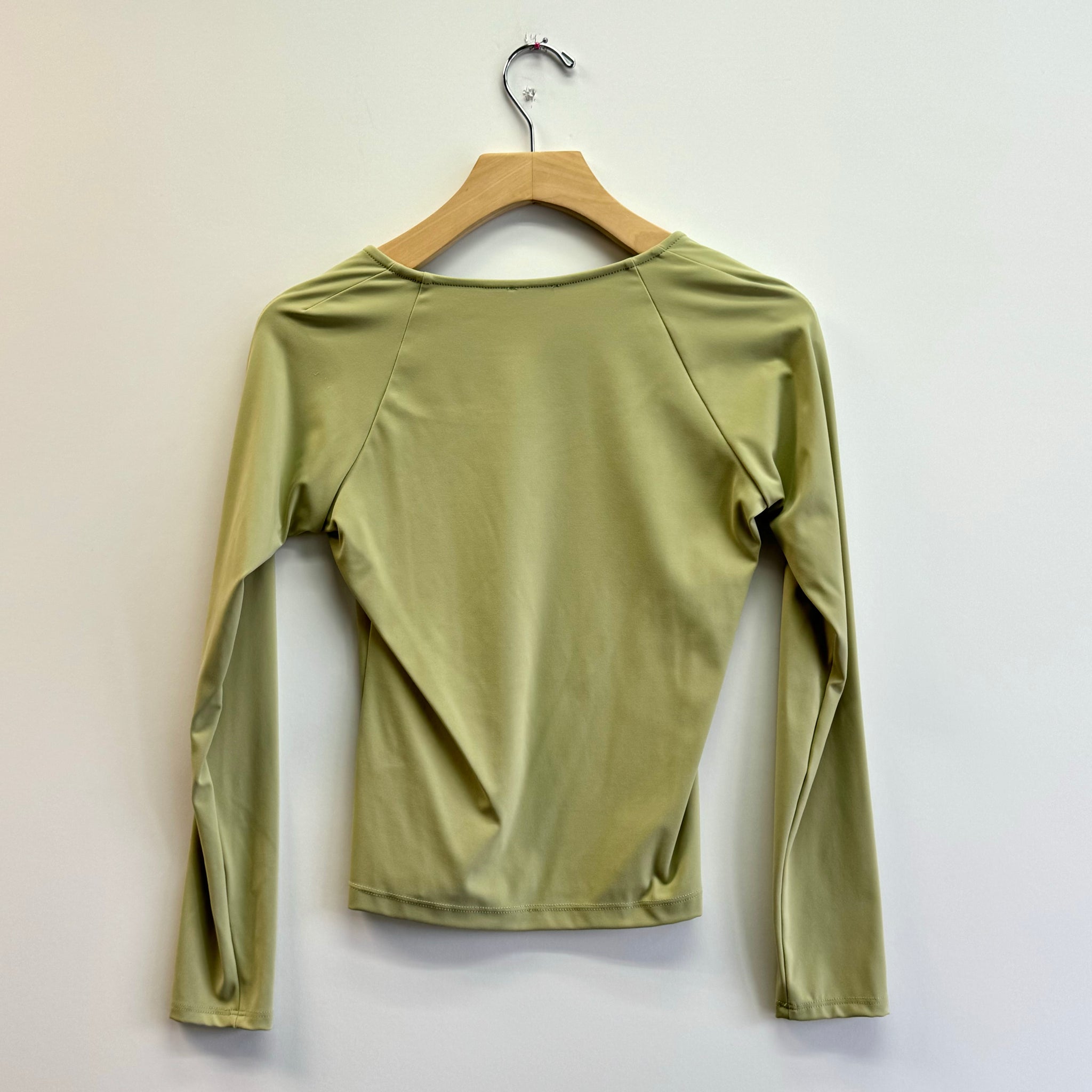 Square Neck Long Sleeve Top - Pistachio