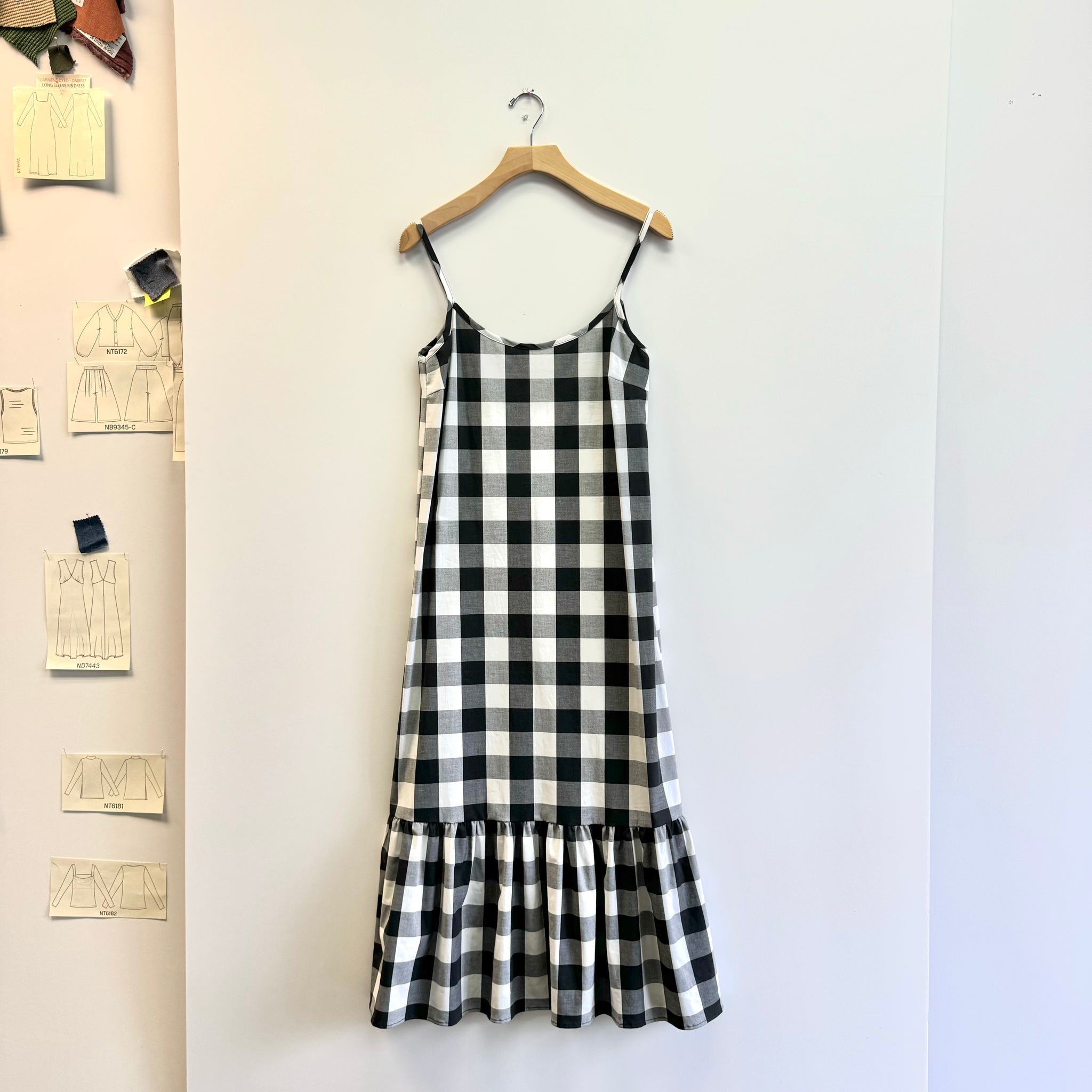 Cotton Gingham Dress - Black/White