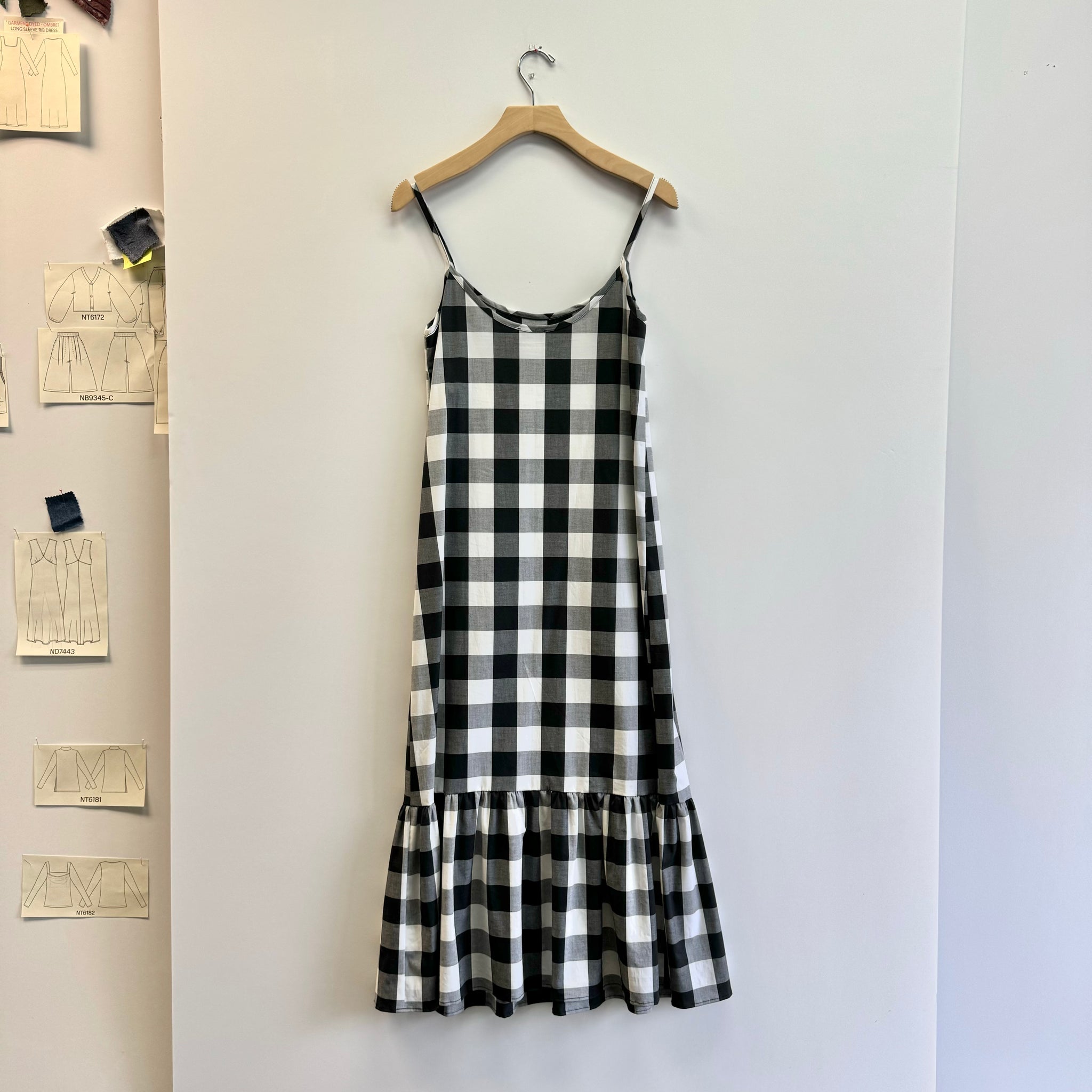 Cotton Gingham Dress - Black/White