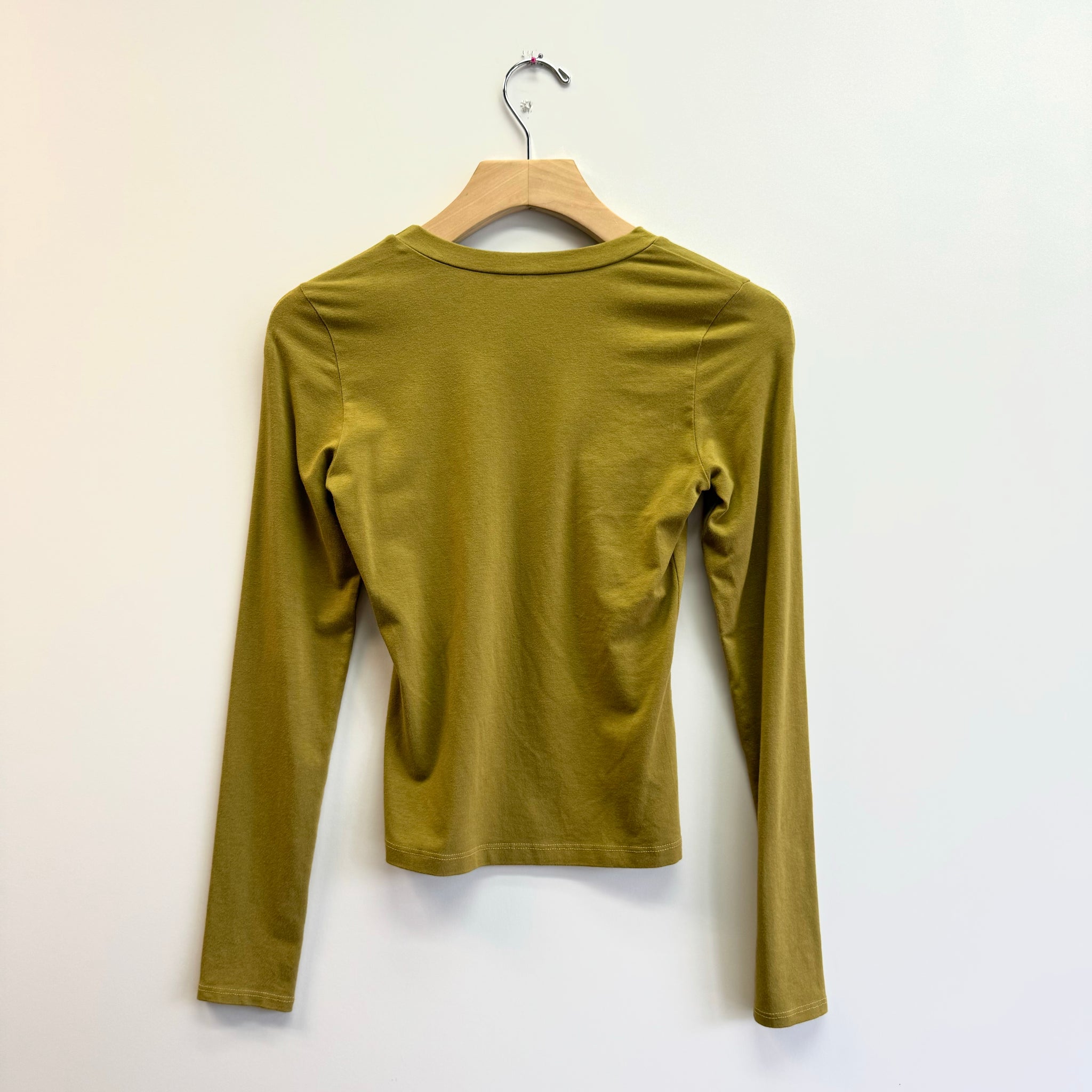 Hemp Cotton Jersey Spandex Regular Long Sleeve Tee - Acid Green