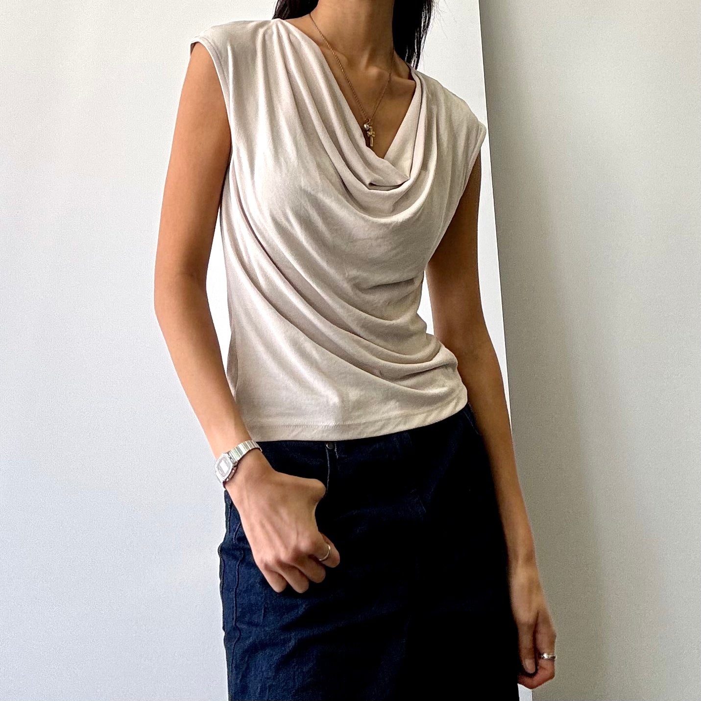 Cowel Neck Top - Oatmeal