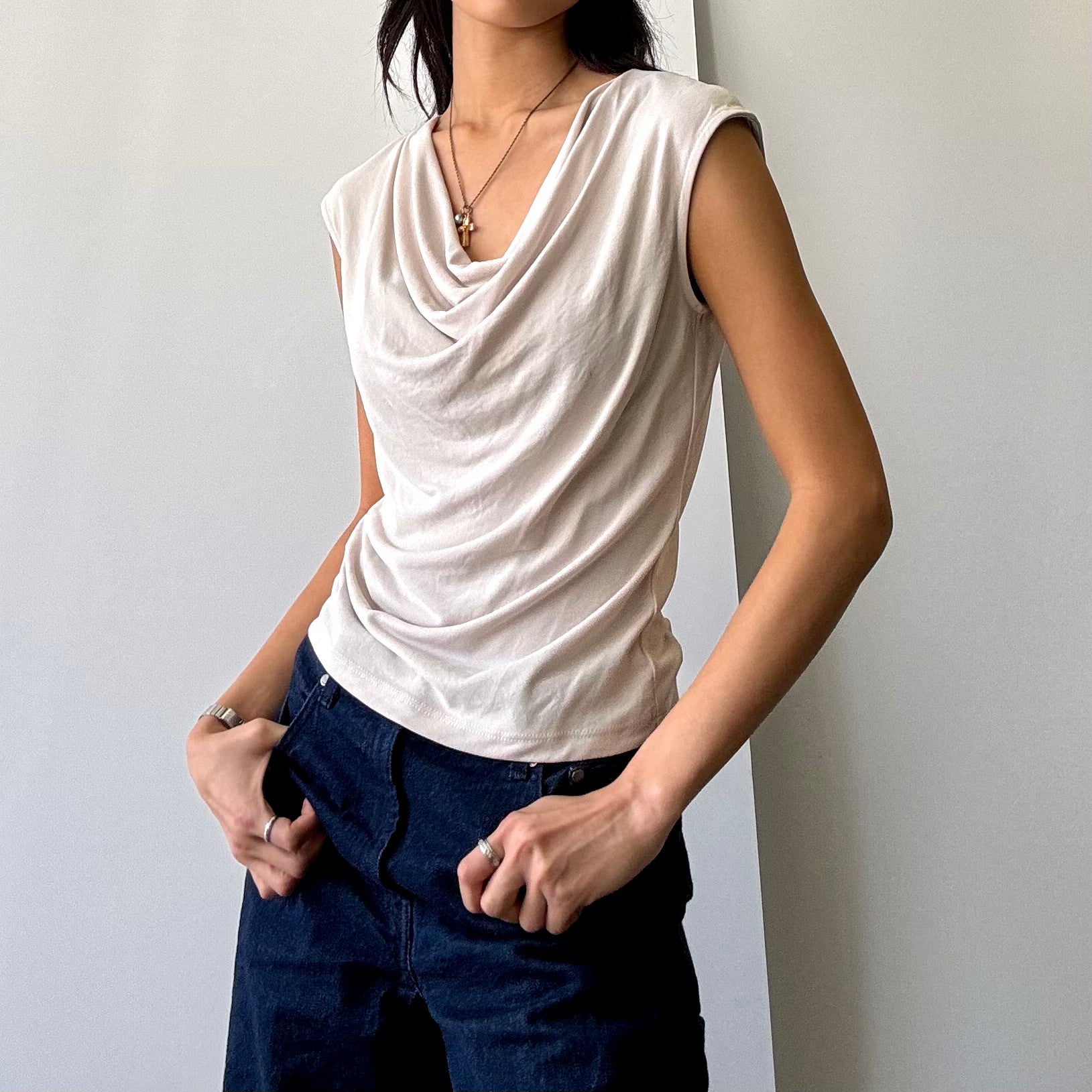 Cowel Neck Top - Oatmeal