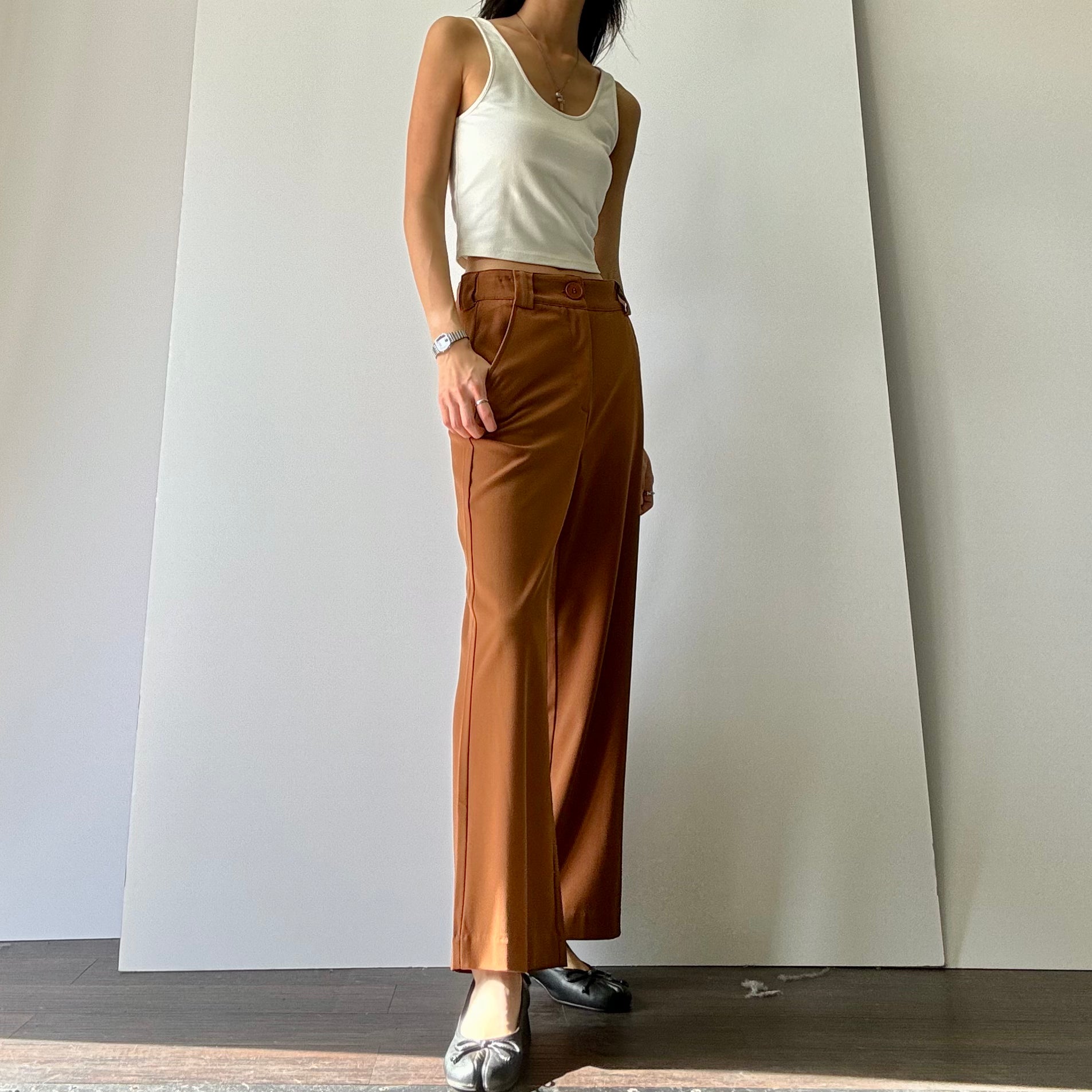 Wide Leg Trouser - Chestnut