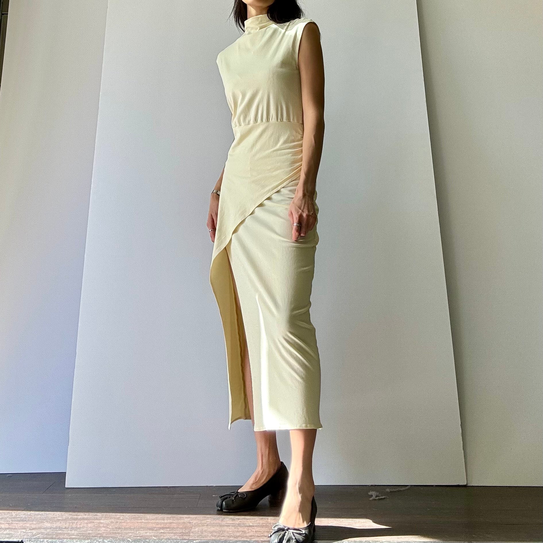 Mockneck Dress - Banana