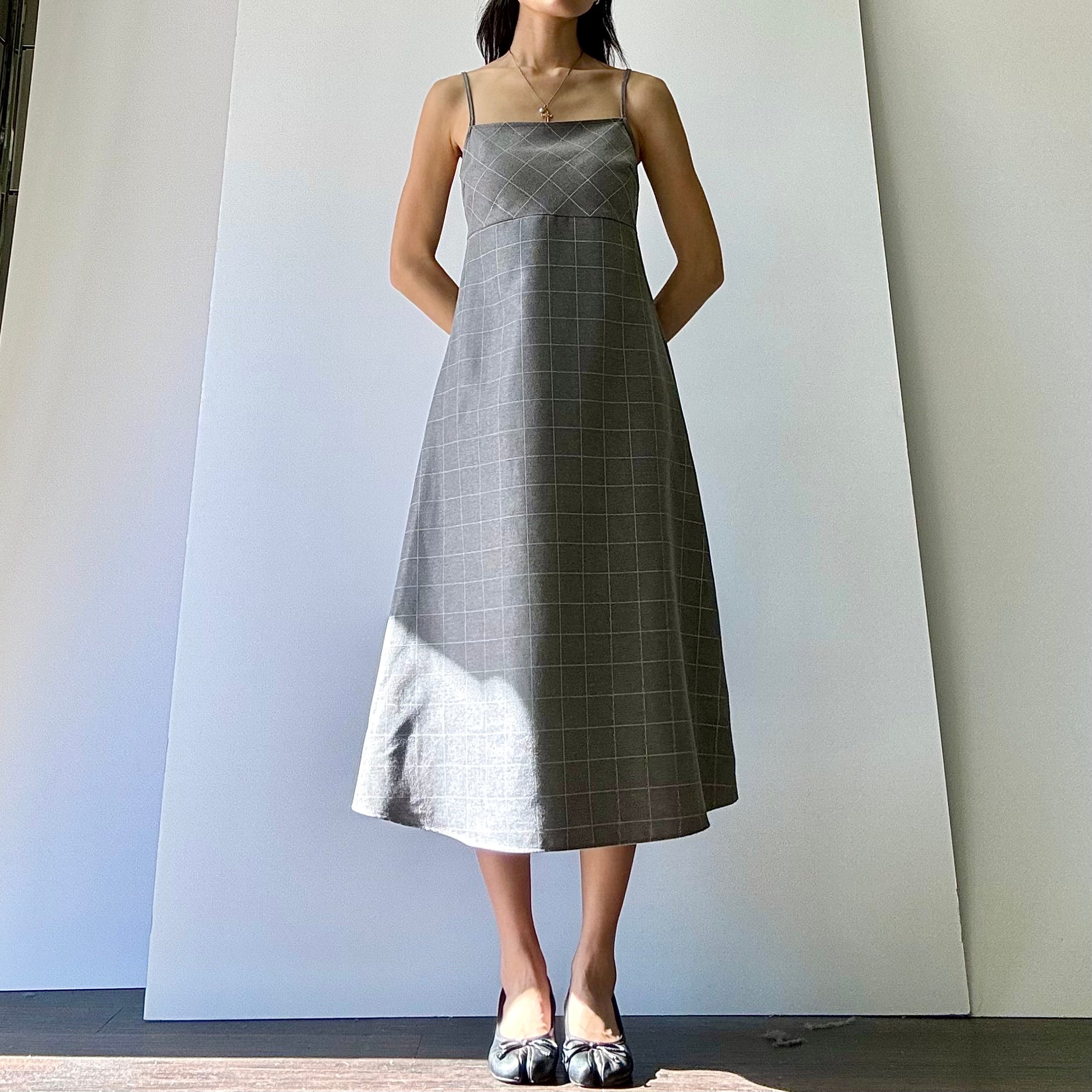 Cala Plaid Dress - Grey/White