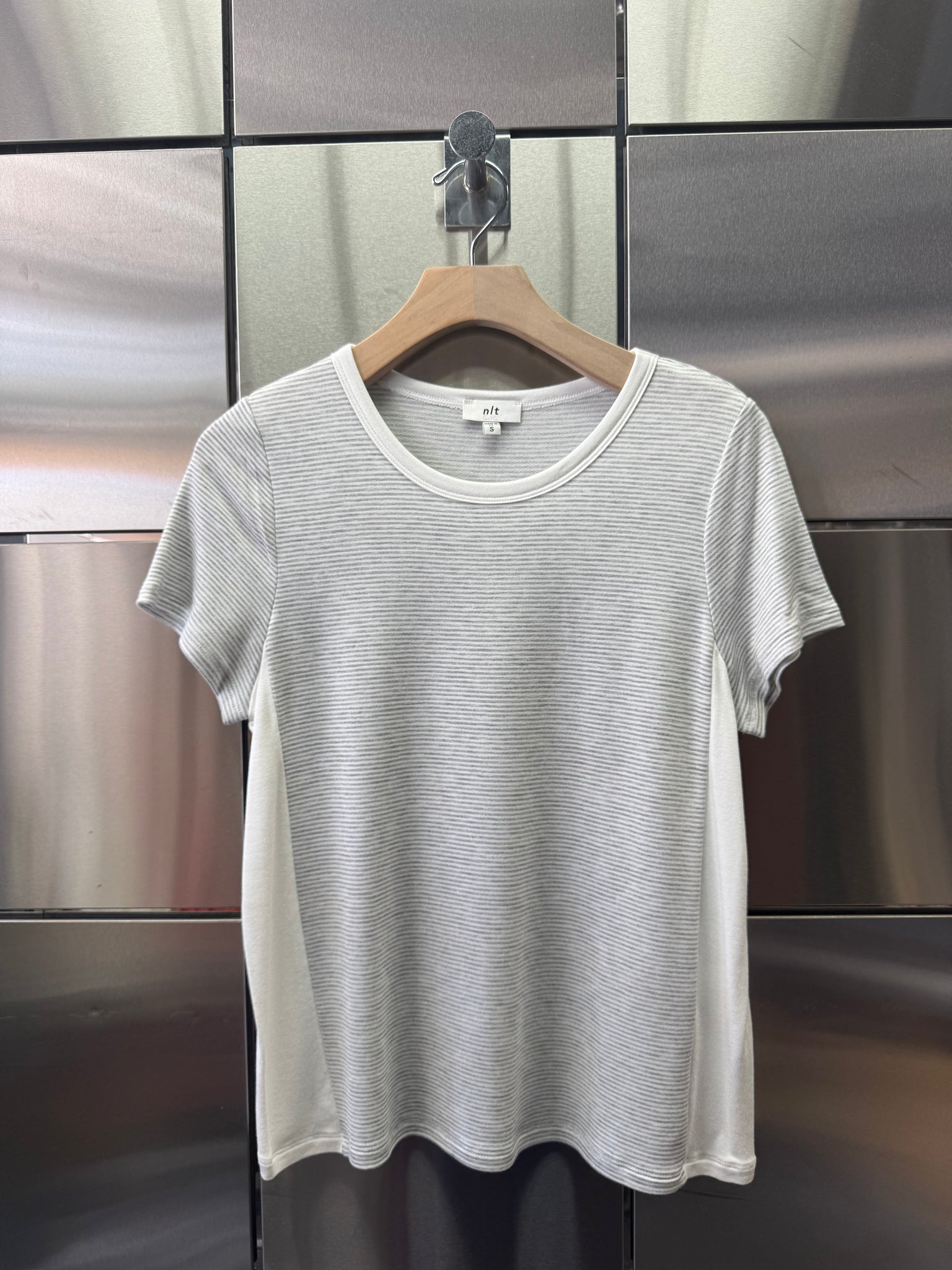 Stripe Contrast Panel Tee