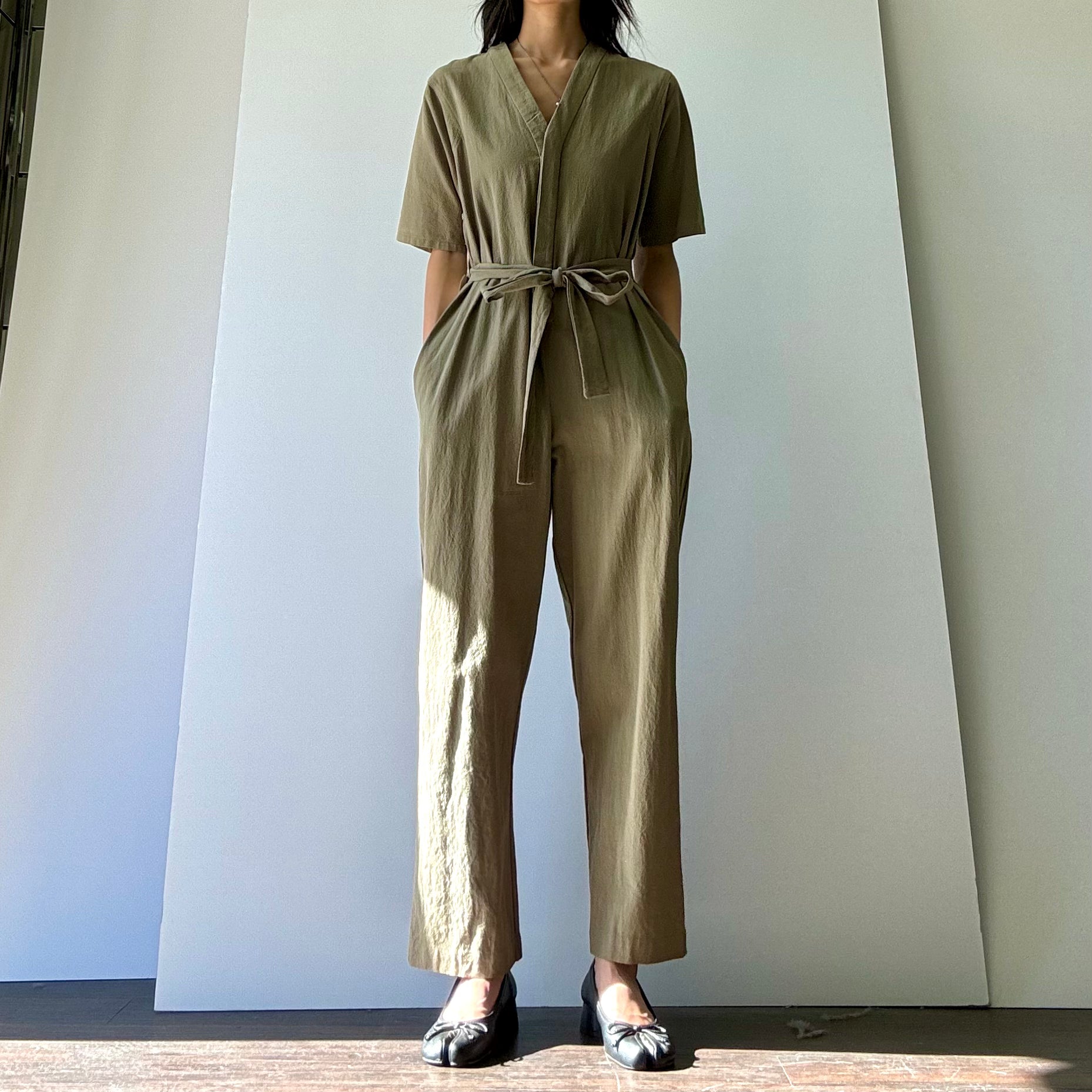 Denim Jumpsuit - Olive