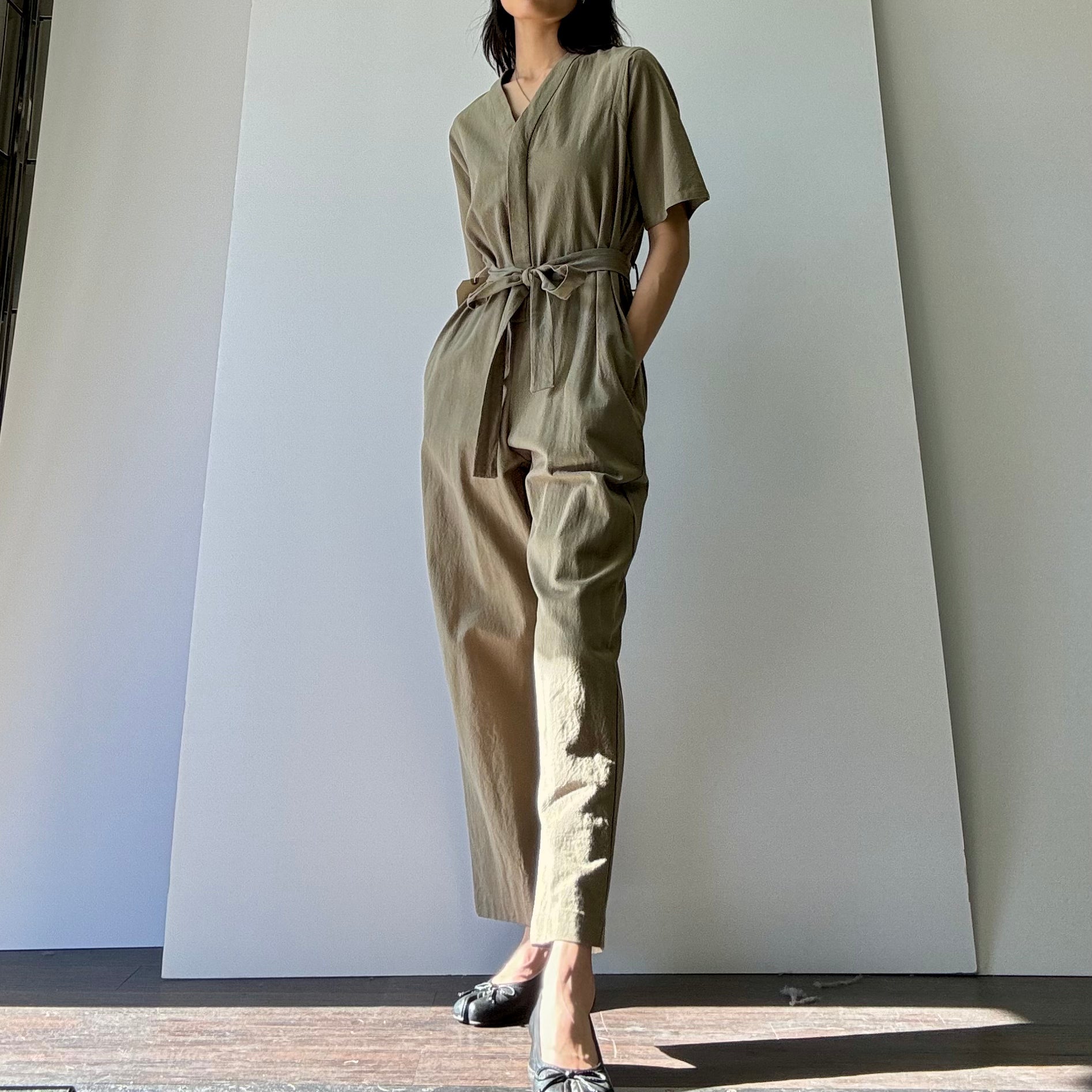 Denim Jumpsuit - Olive