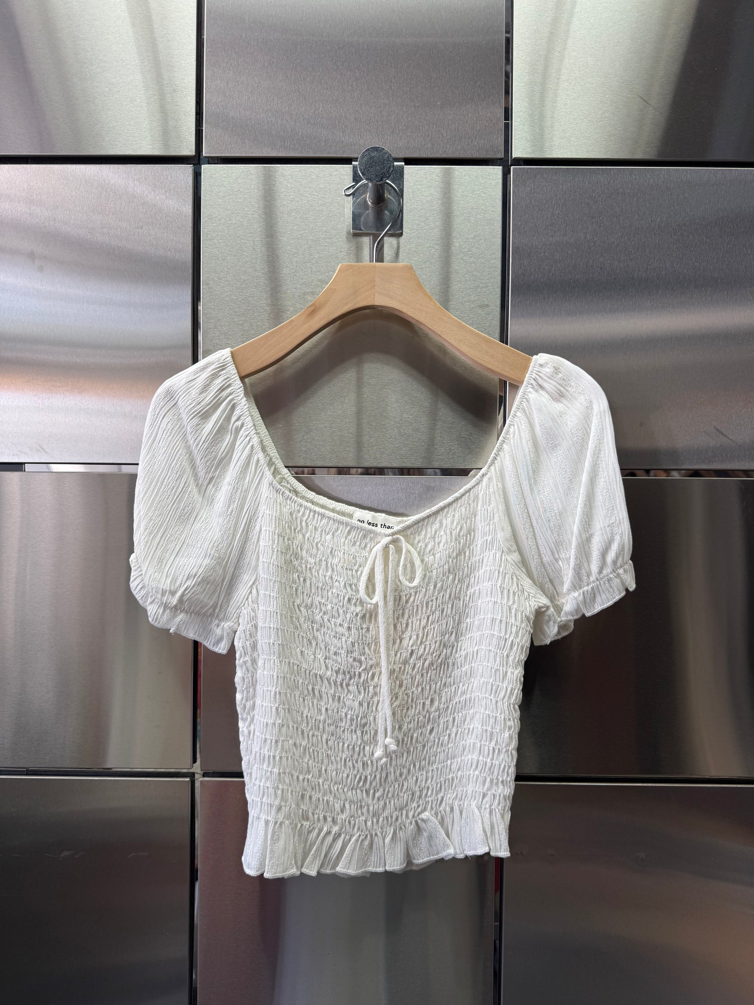Shirred Tie Blouse