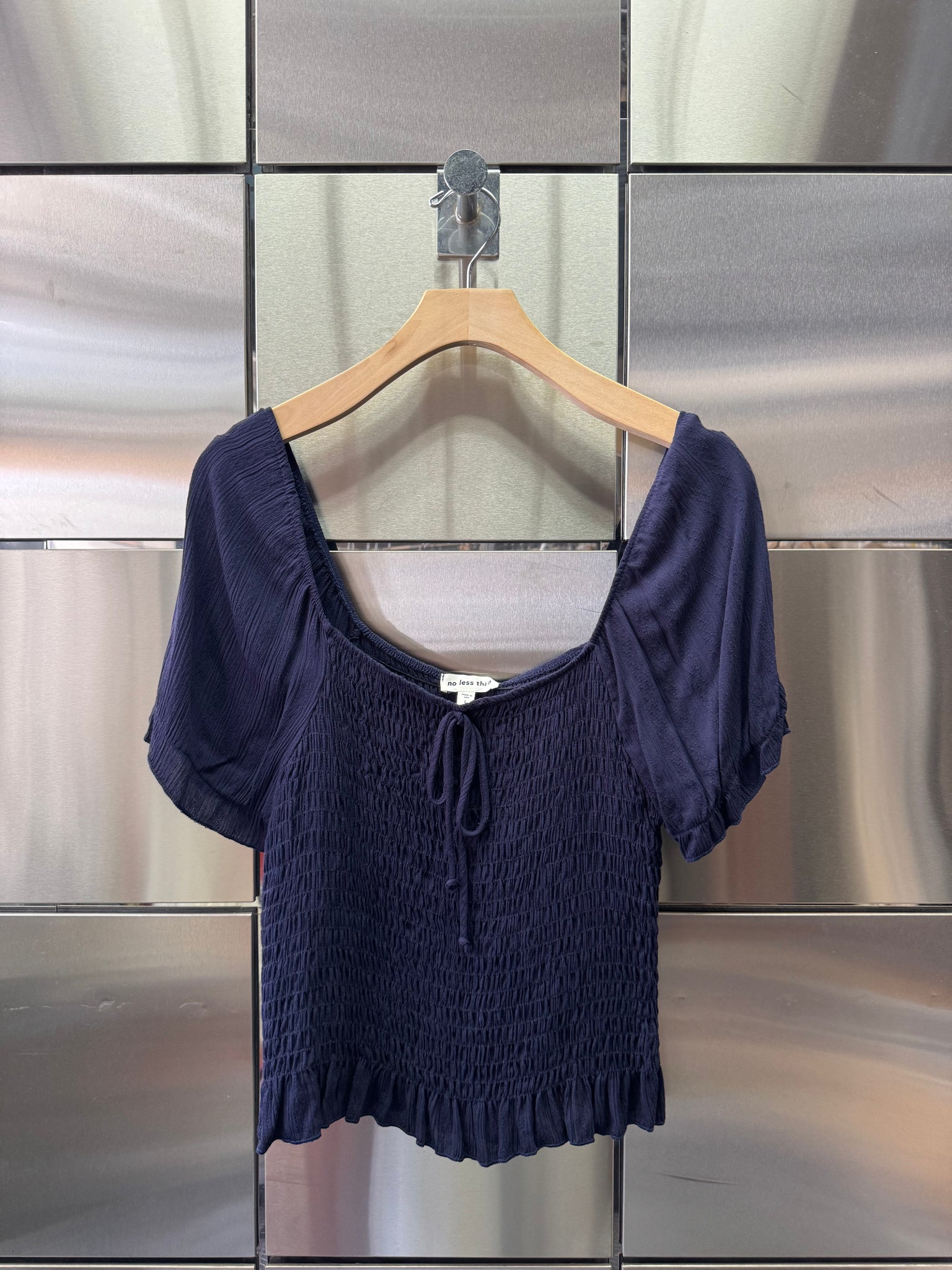 Shirred Tie Blouse