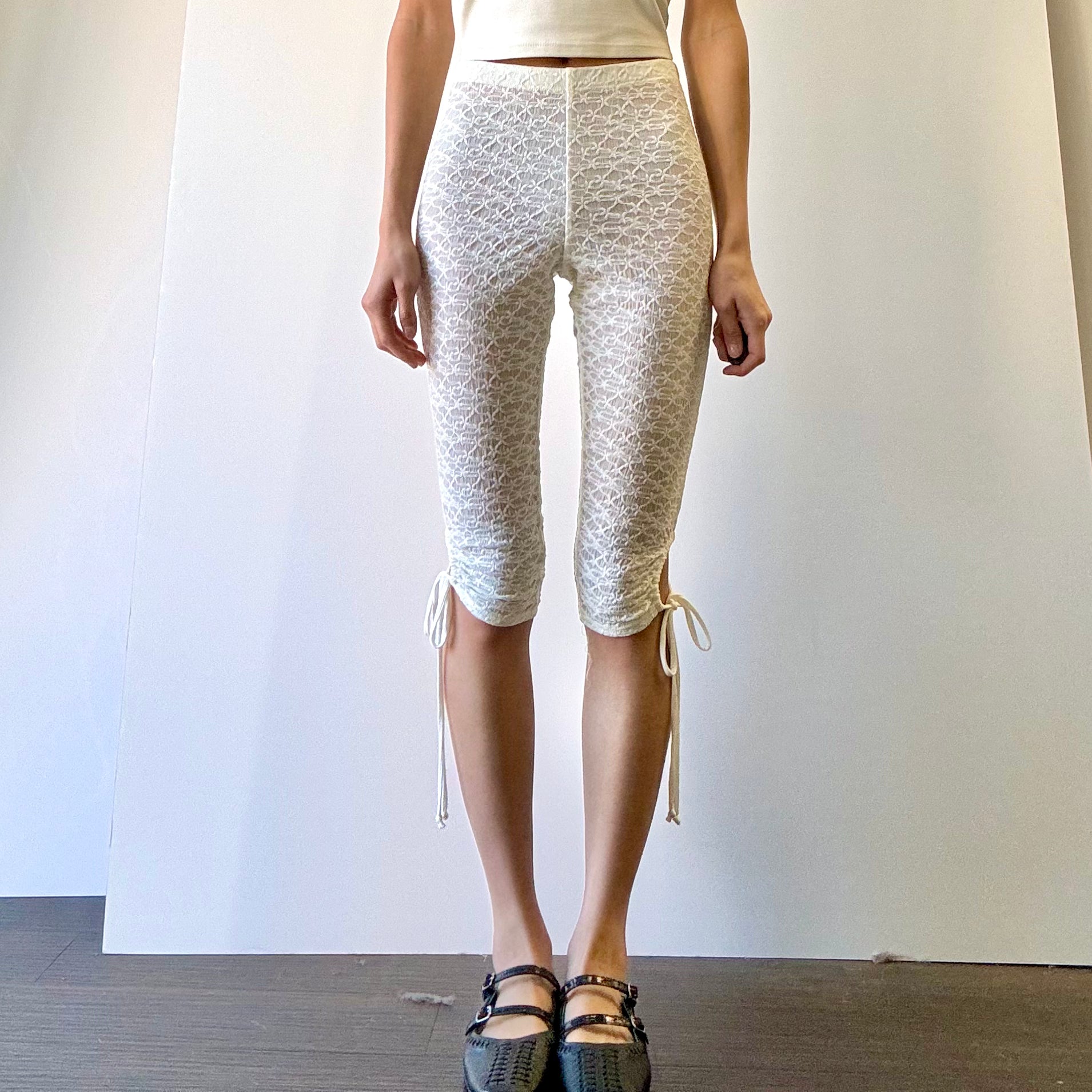 Lace Capri Leggings - Ivory