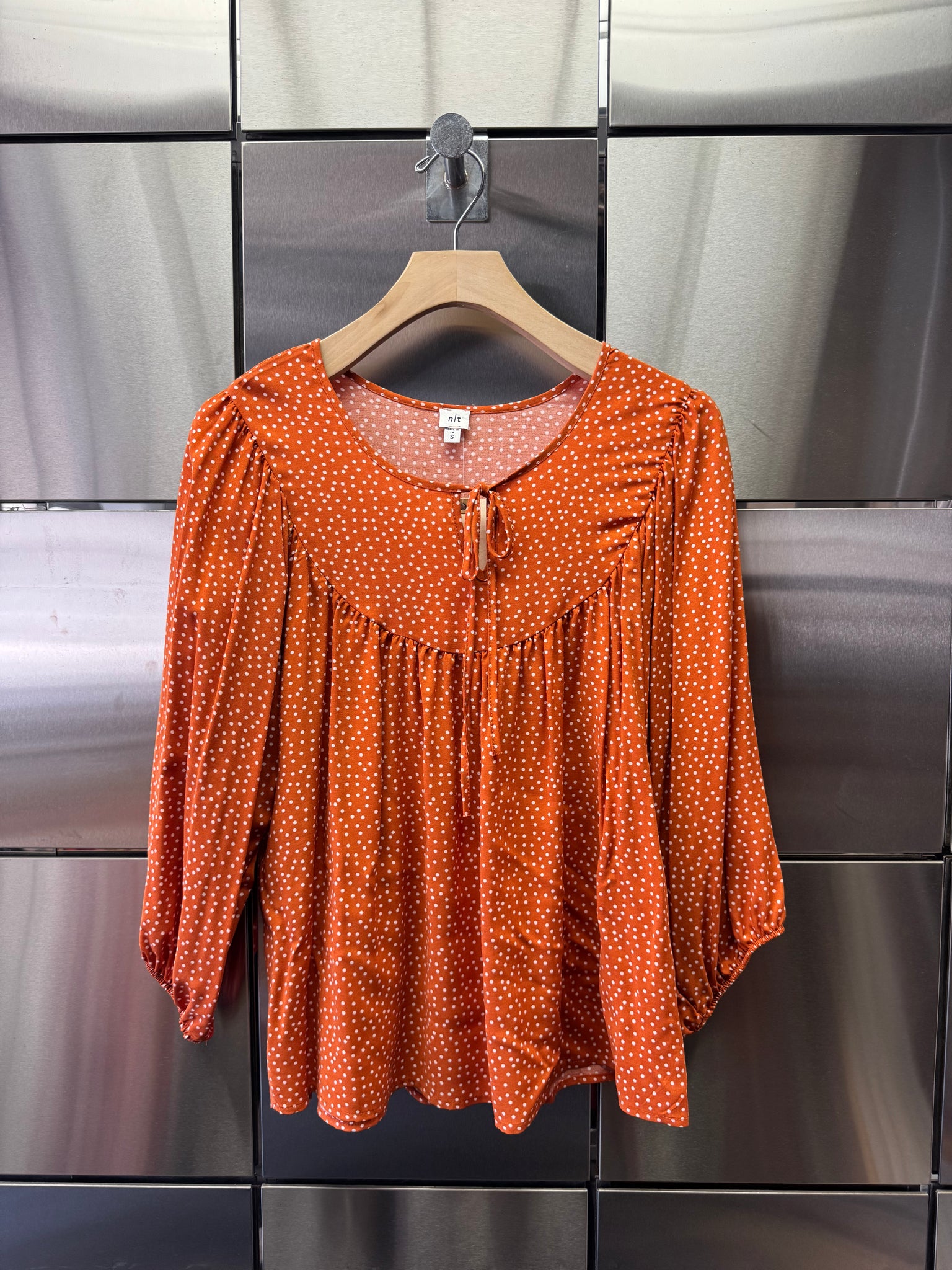 Dot Tie Blouse