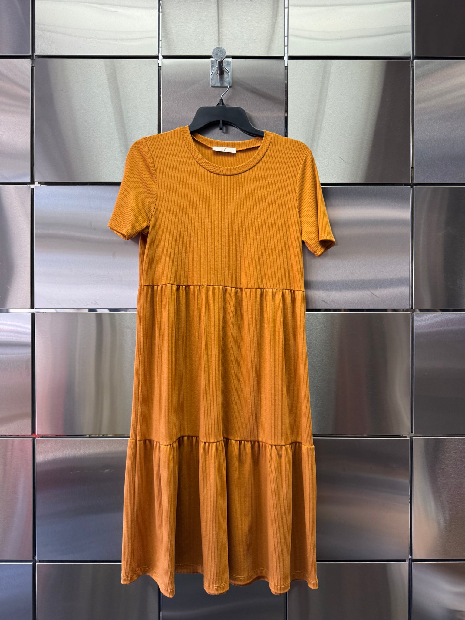 Short Sleeve Rib Dress