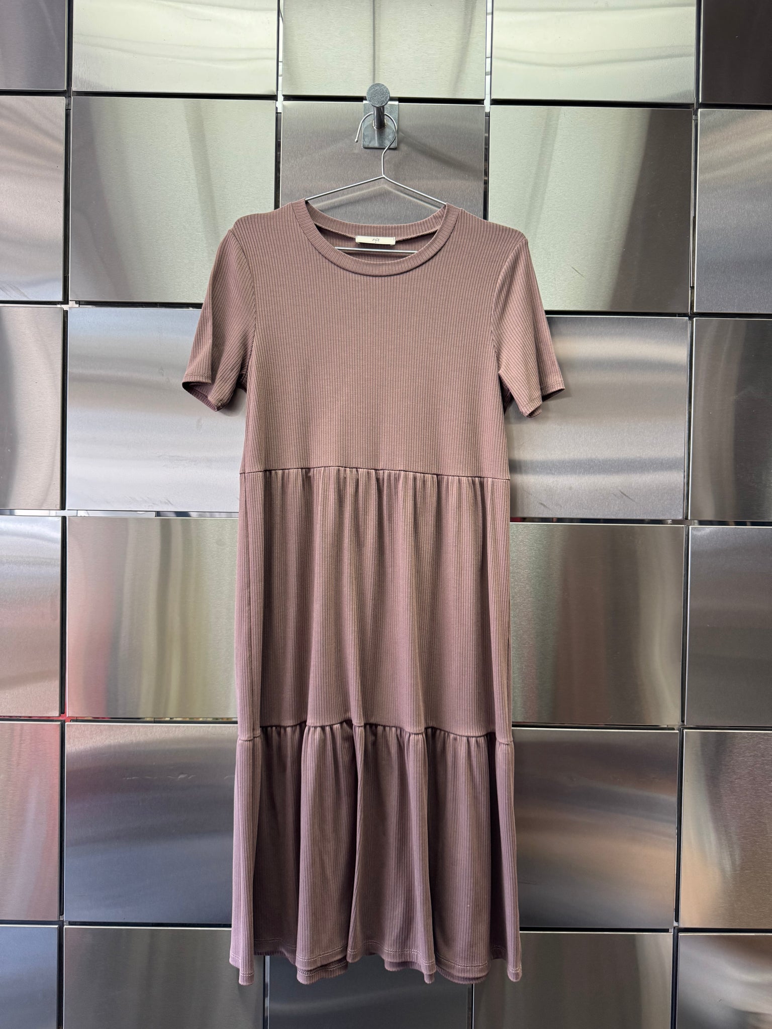 Short Sleeve Rib Dress