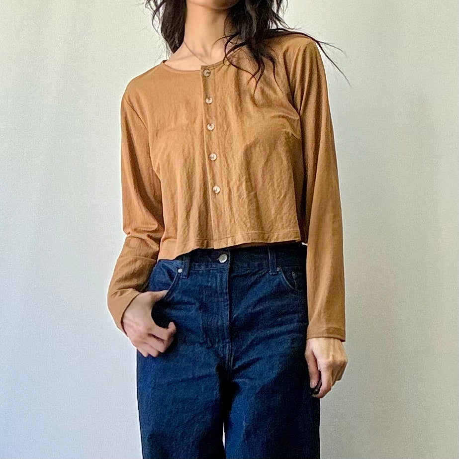 Camel Button Down Blouse - Camel