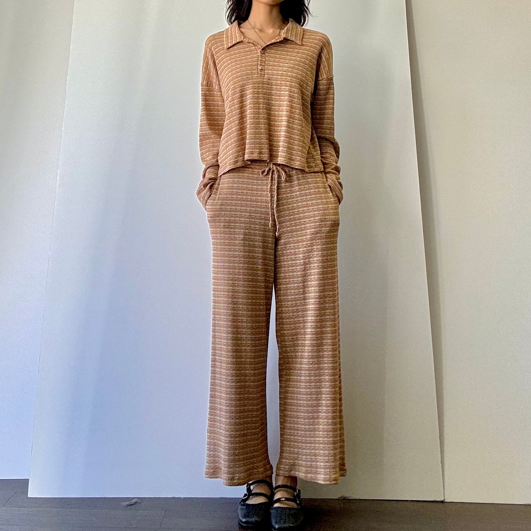 Striped Coulette Pant - Rust/Gold