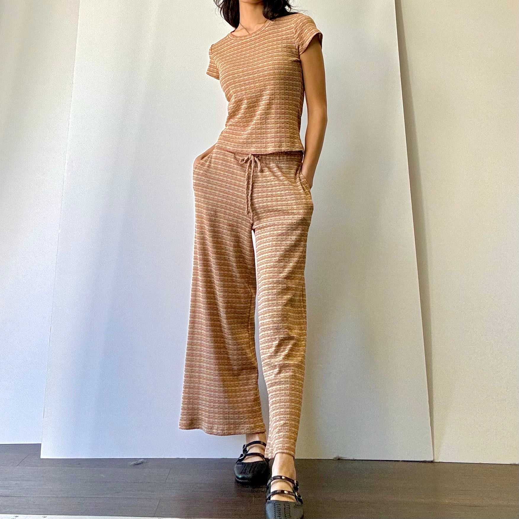 Striped Coulette Pant - Rust/Gold