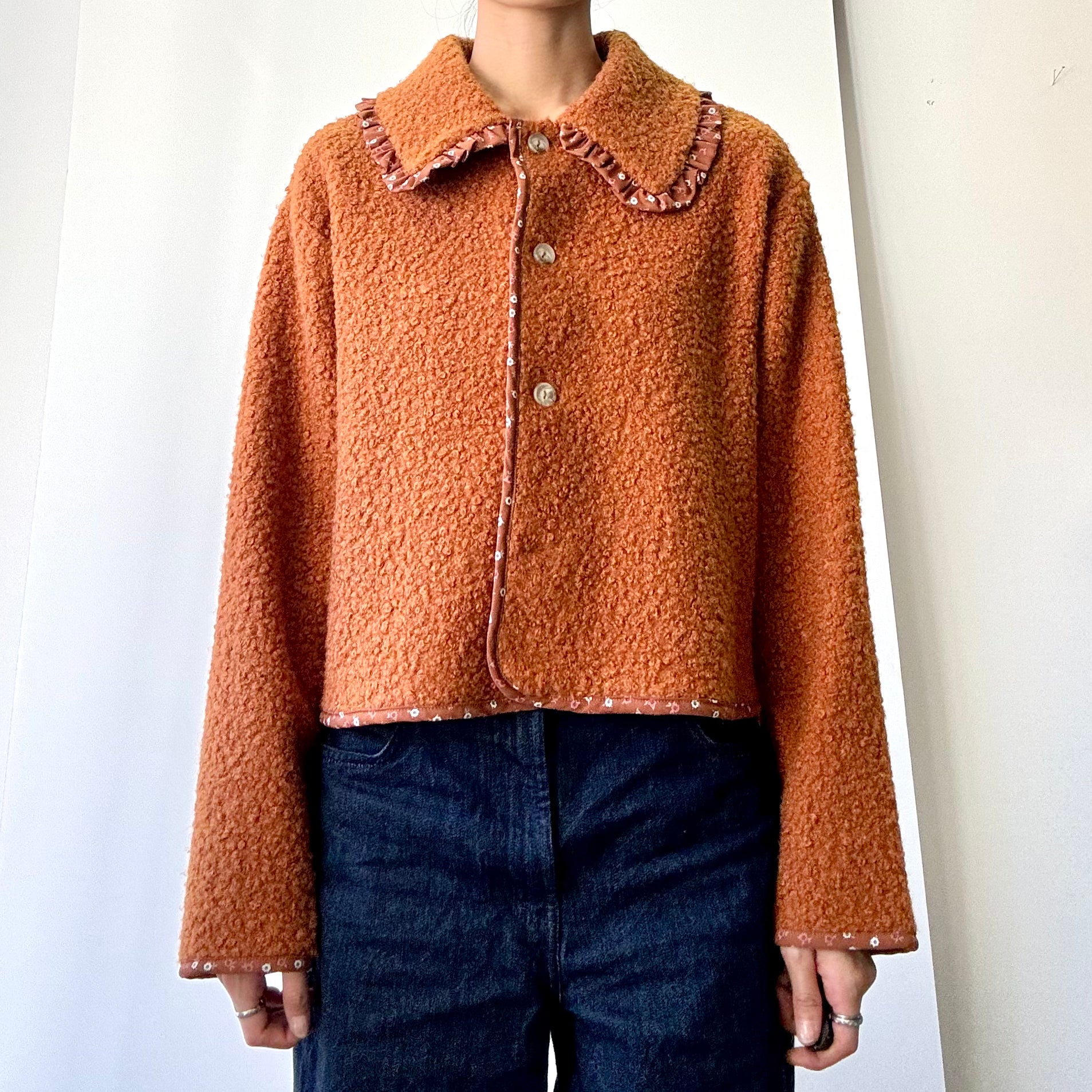 Buttton Up Sherpa Jacket - Rust