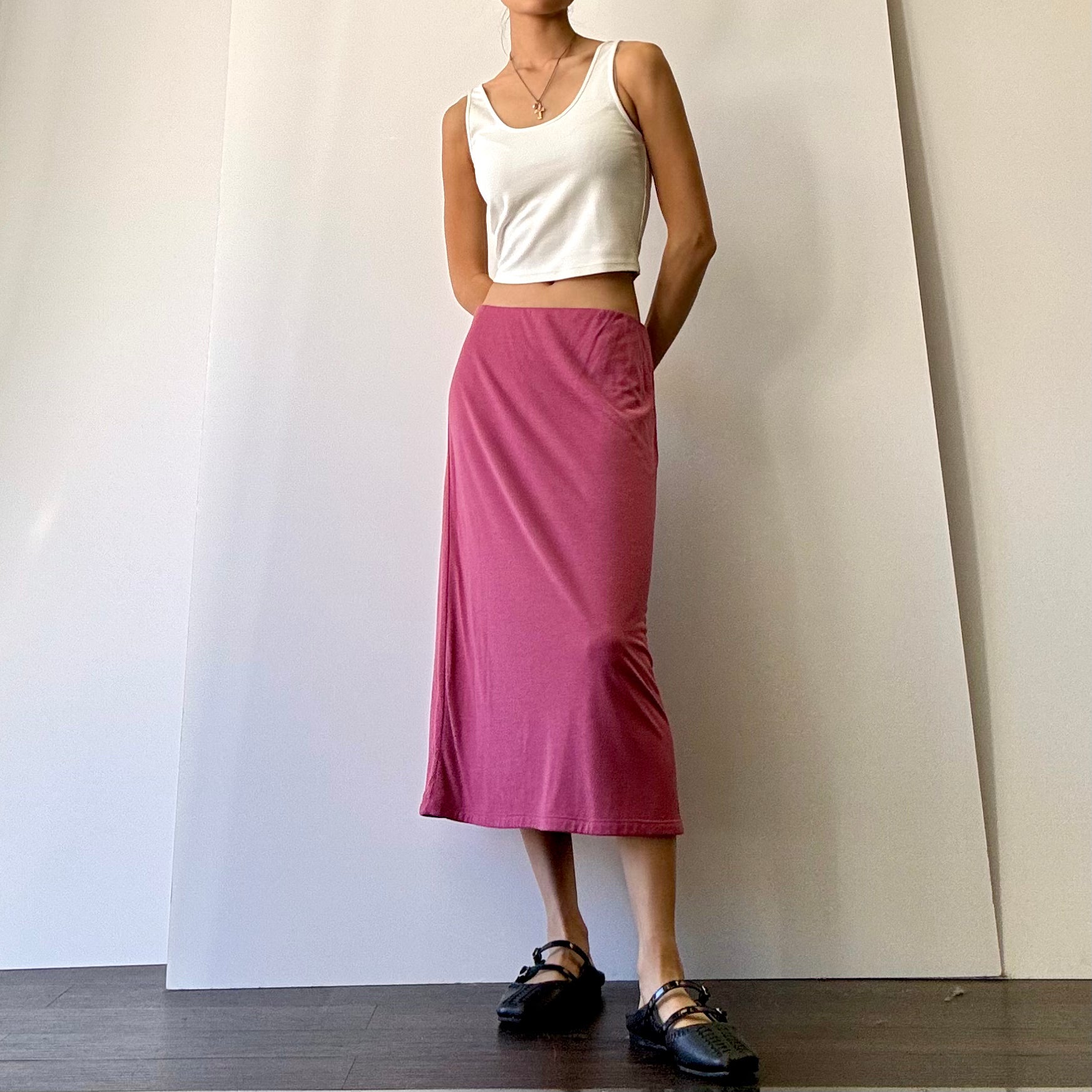 Easy Double Layer Skirt - Magenta