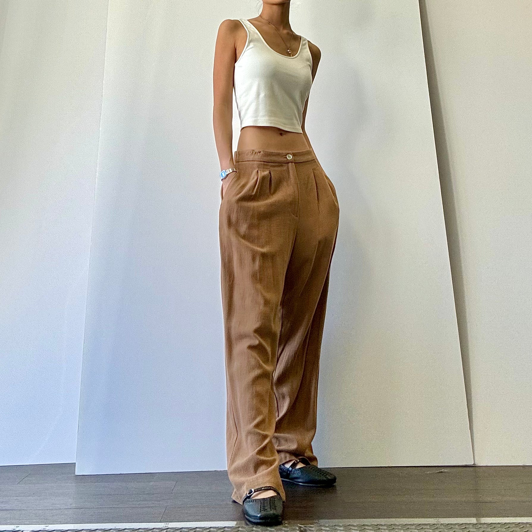 Misty Linen Trousers - Desert Tan