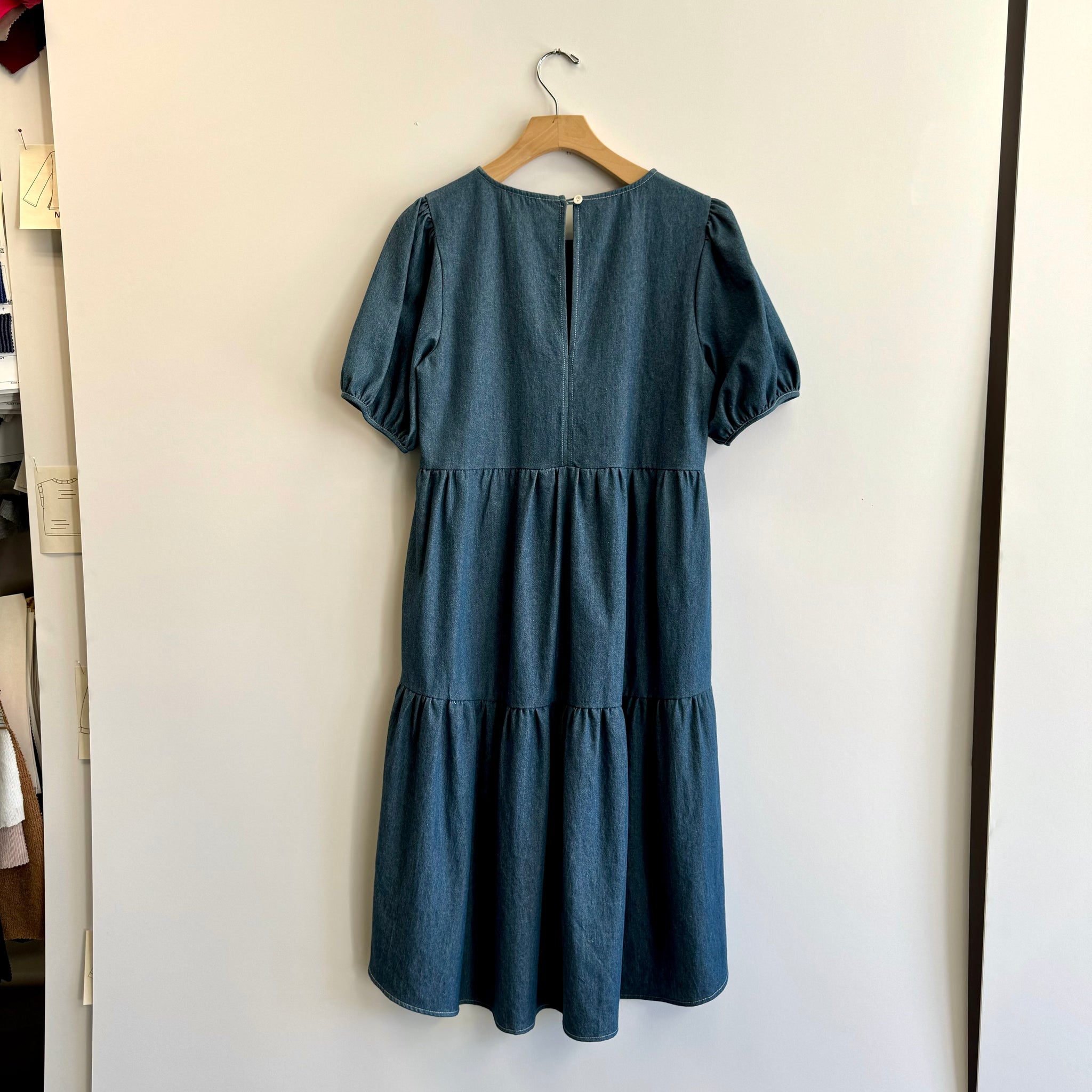 Denim Tiered Dress - Medium Wash