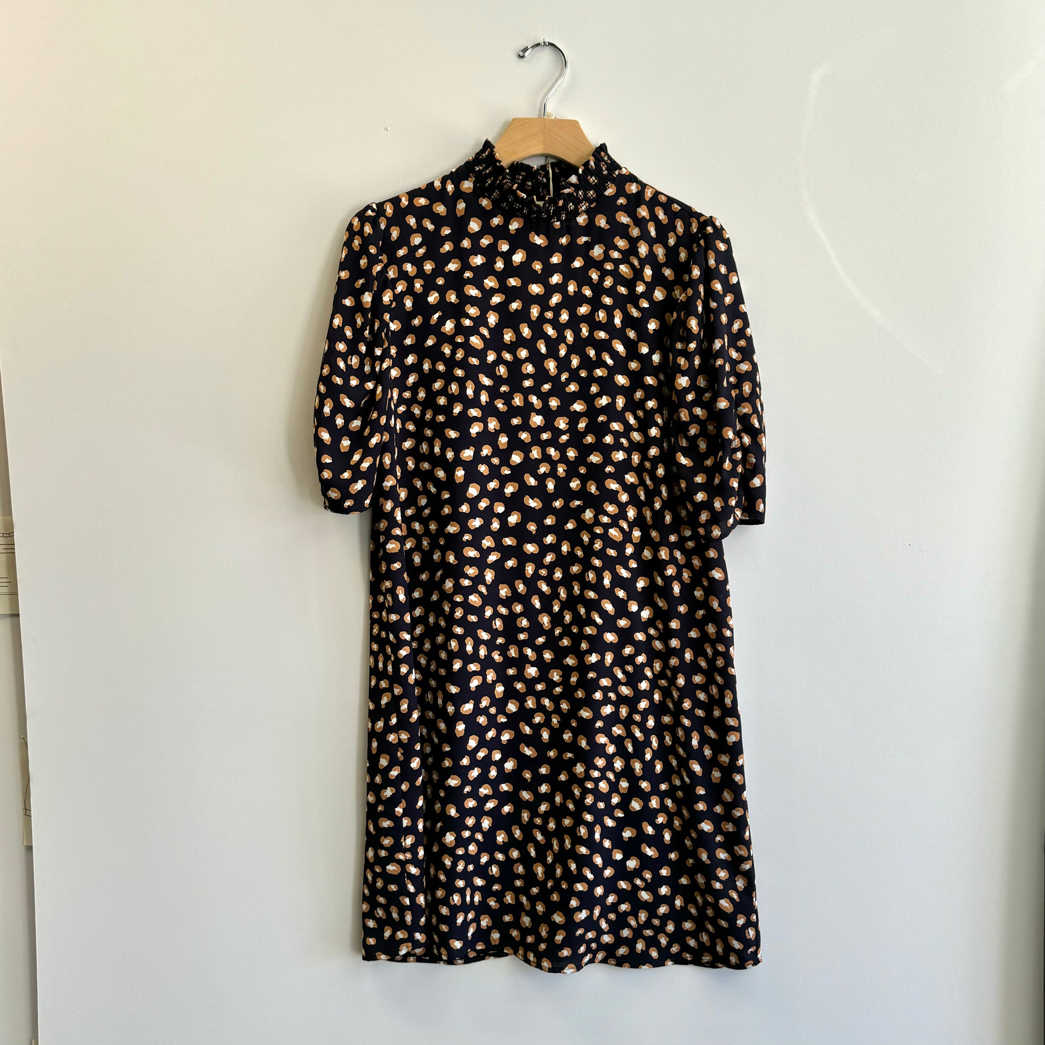 Animal Print Dress - Navy