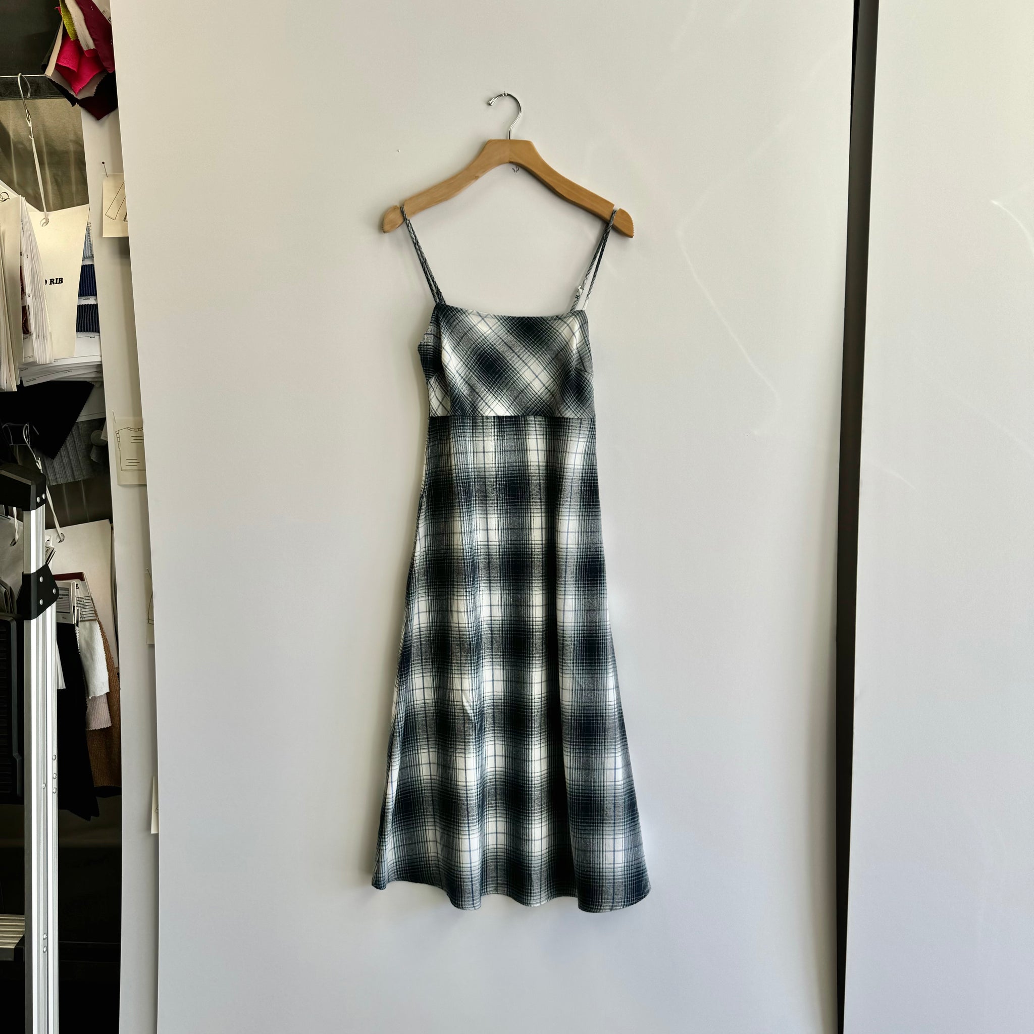 Plaid Midi Dress - Blue