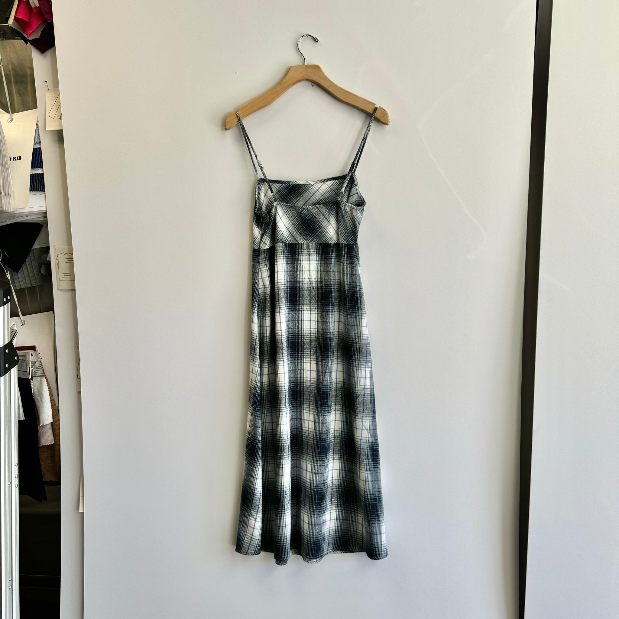 Plaid Midi Dress - Blue