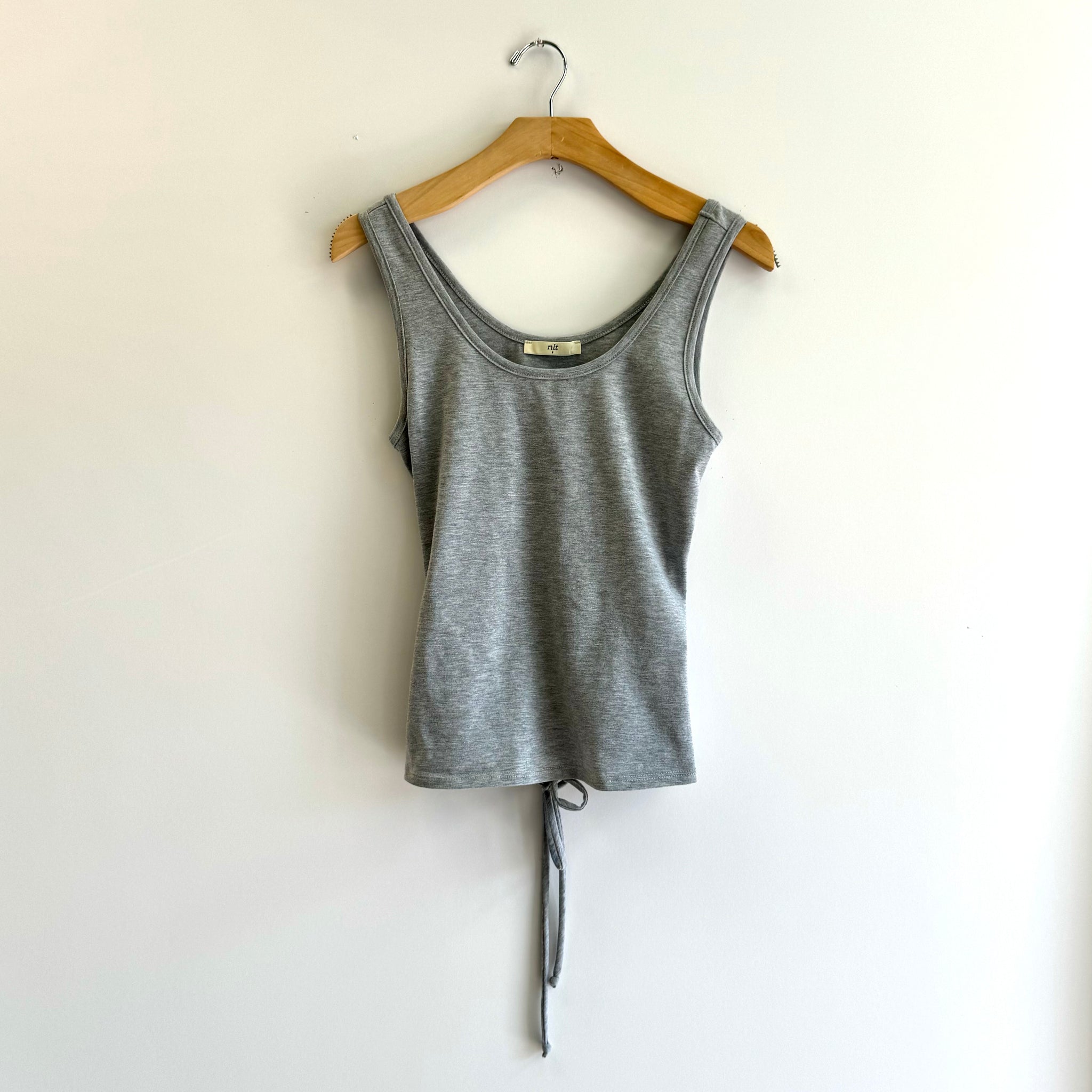 Tie Back Jersey Tank - H Grey