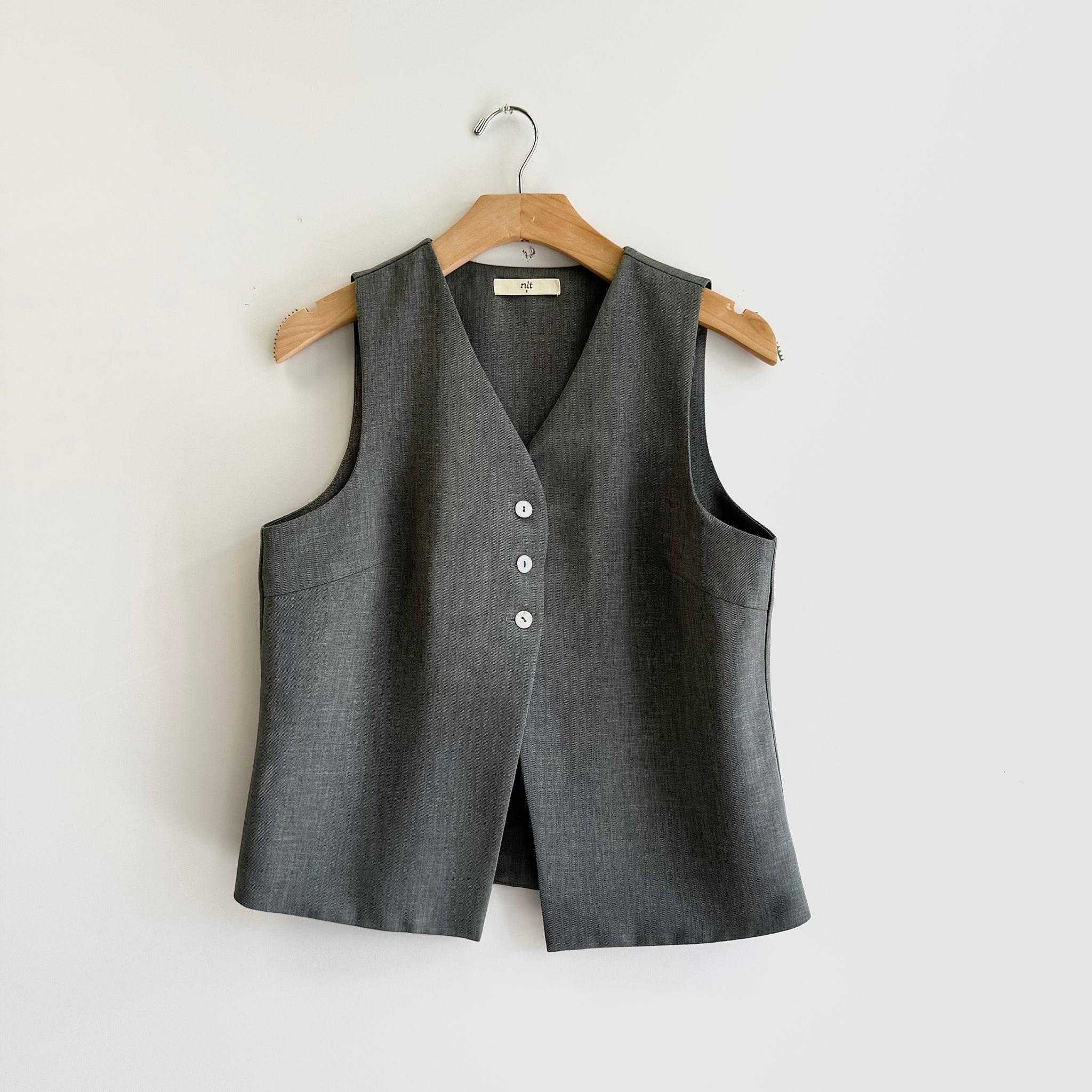 Open Bottom Suiting Vest - H Grey