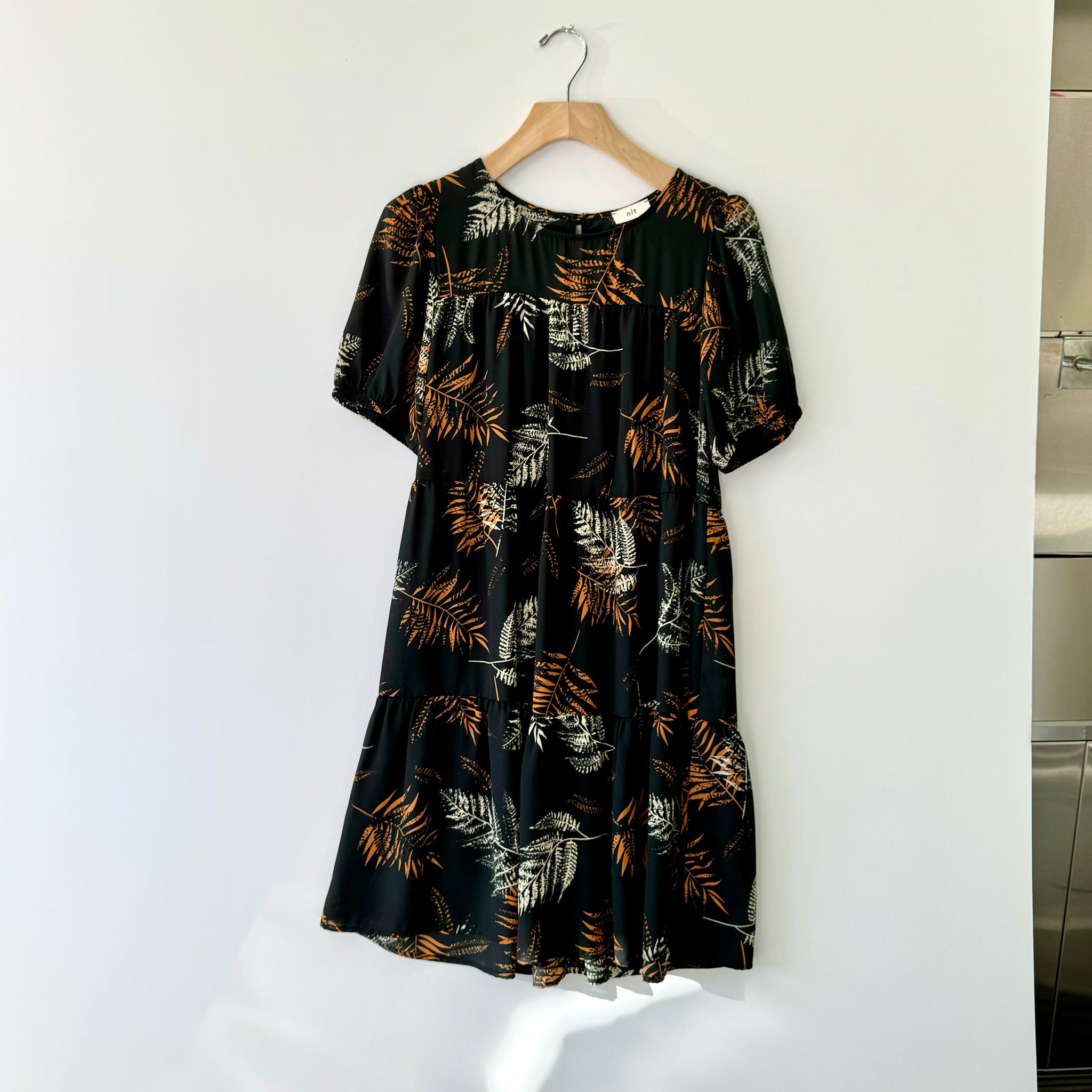 Woven Floral Dress - Black