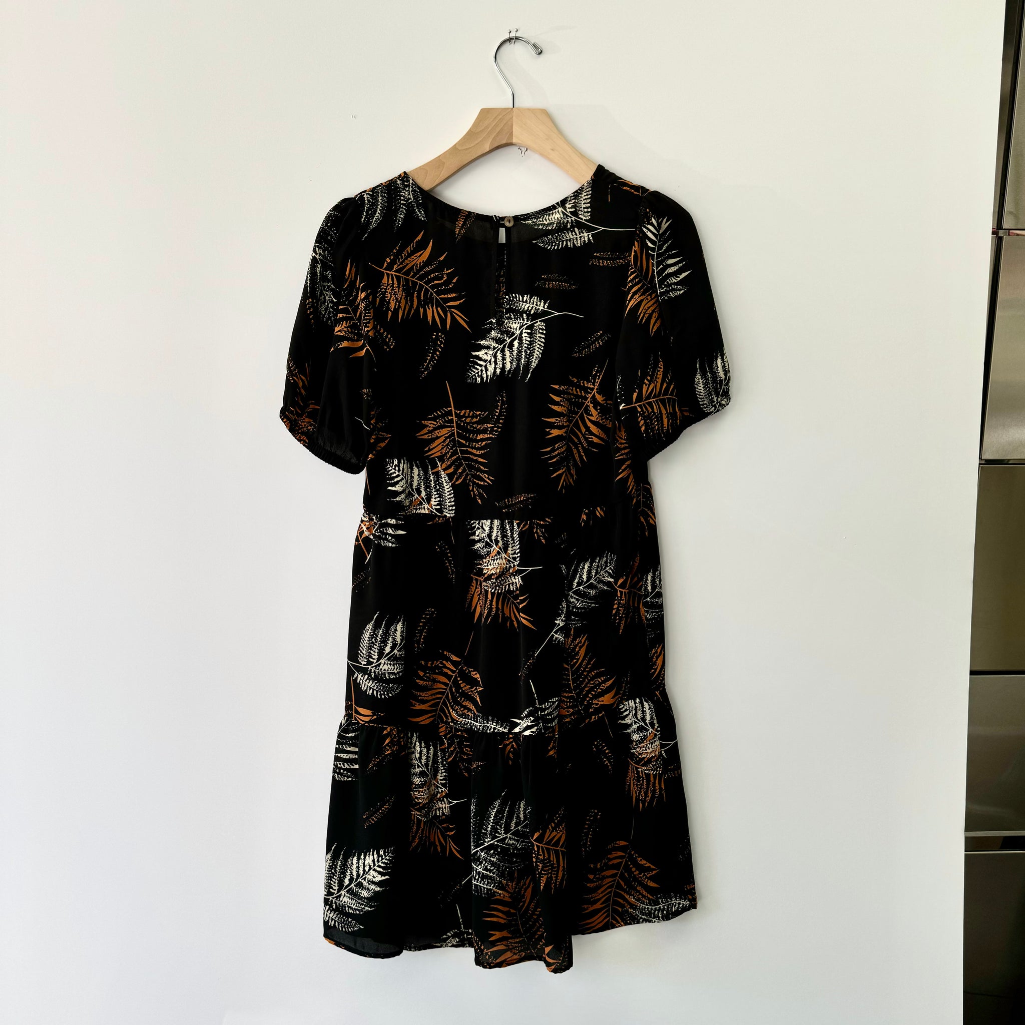 Woven Floral Dress - Black