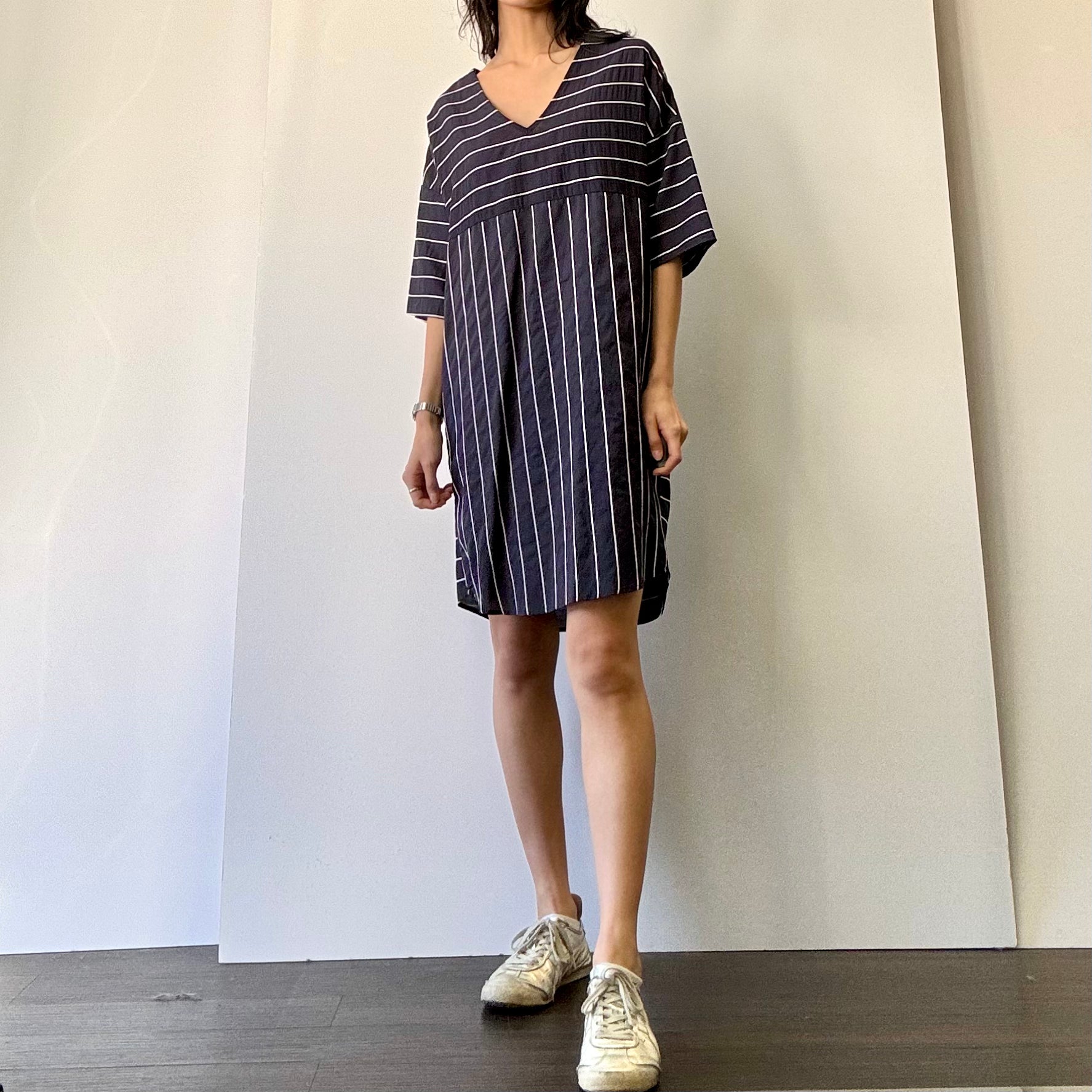 Stripe Tunic Dress - Navy