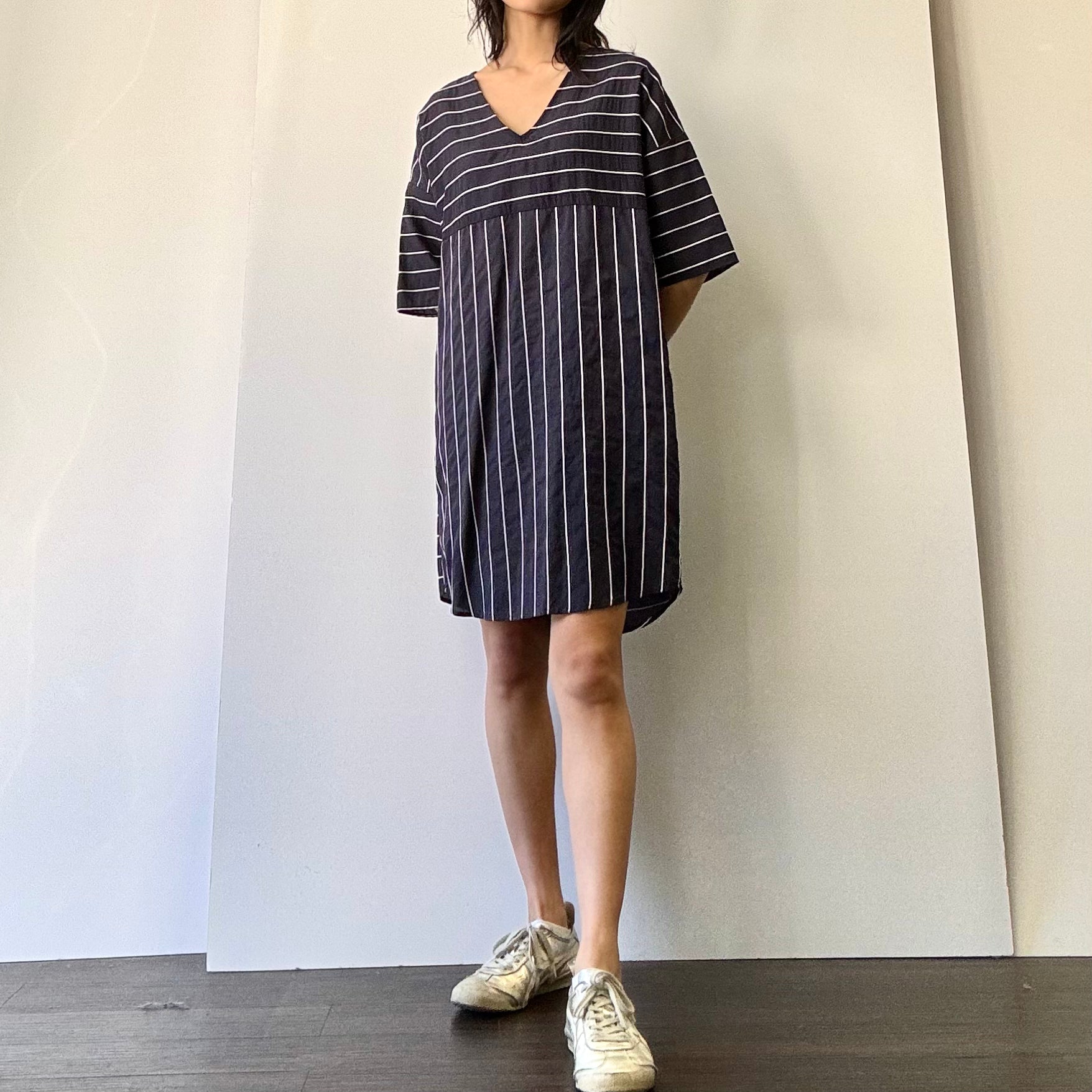 Stripe Tunic Dress - Navy