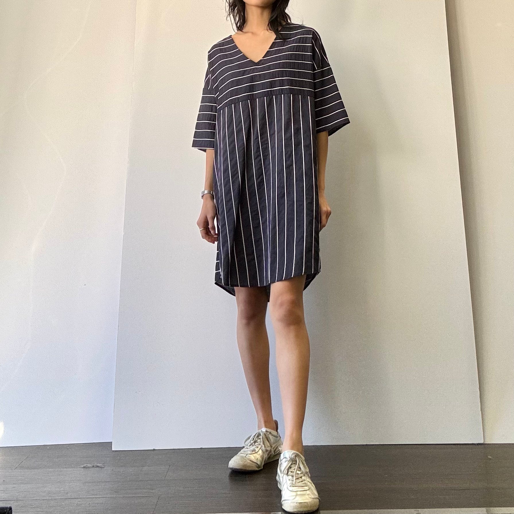 Stripe Tunic Dress - Navy