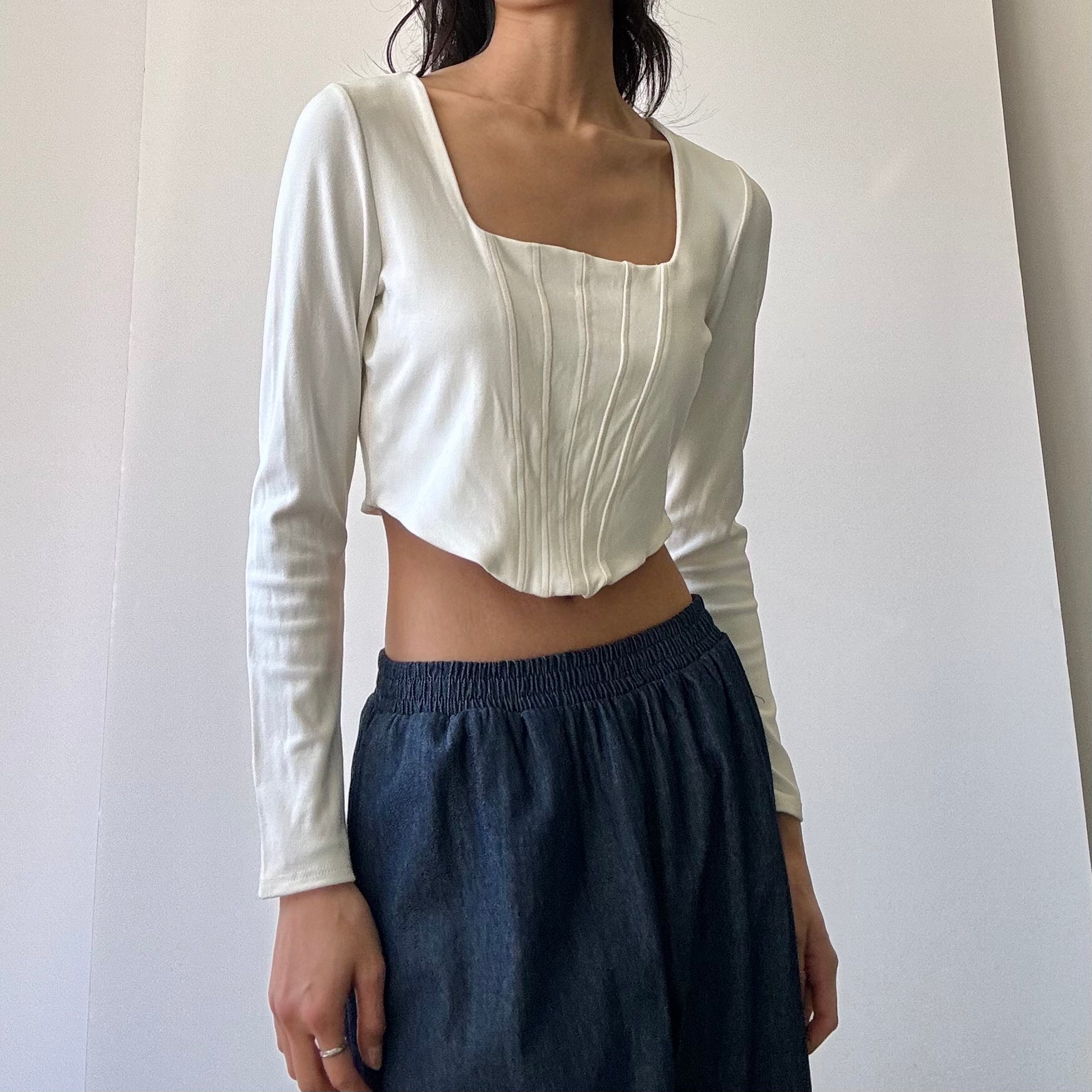 Corset Crop Top - Ivory