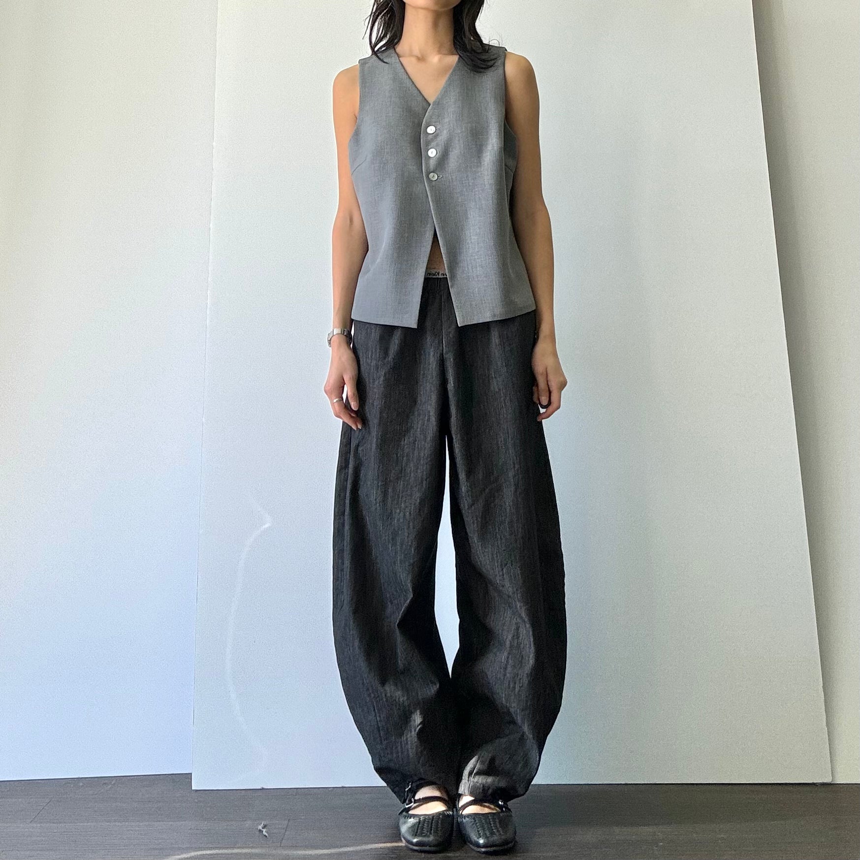 Open Bottom Suiting Vest - H Grey