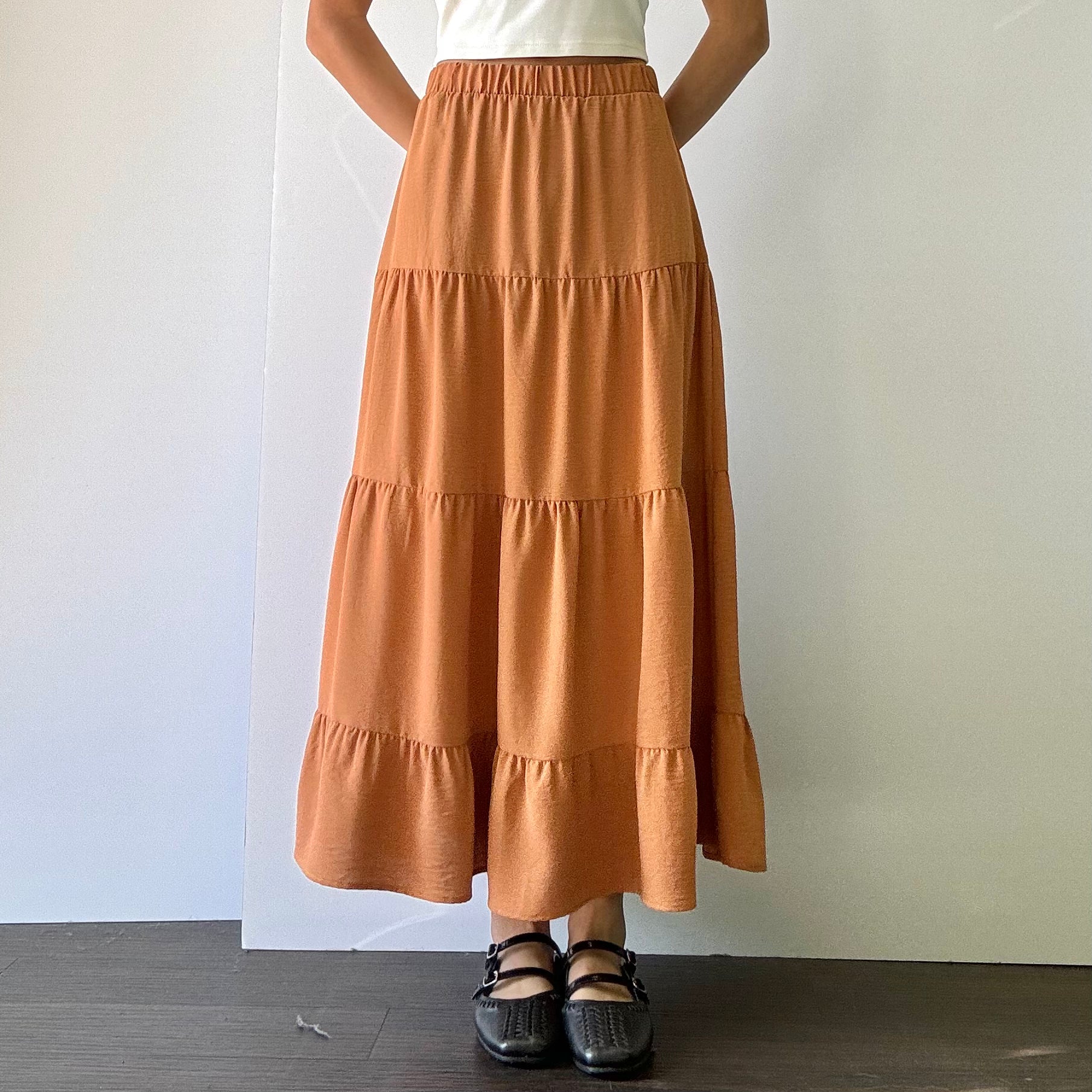 Woven Tiered Skirt - Honey