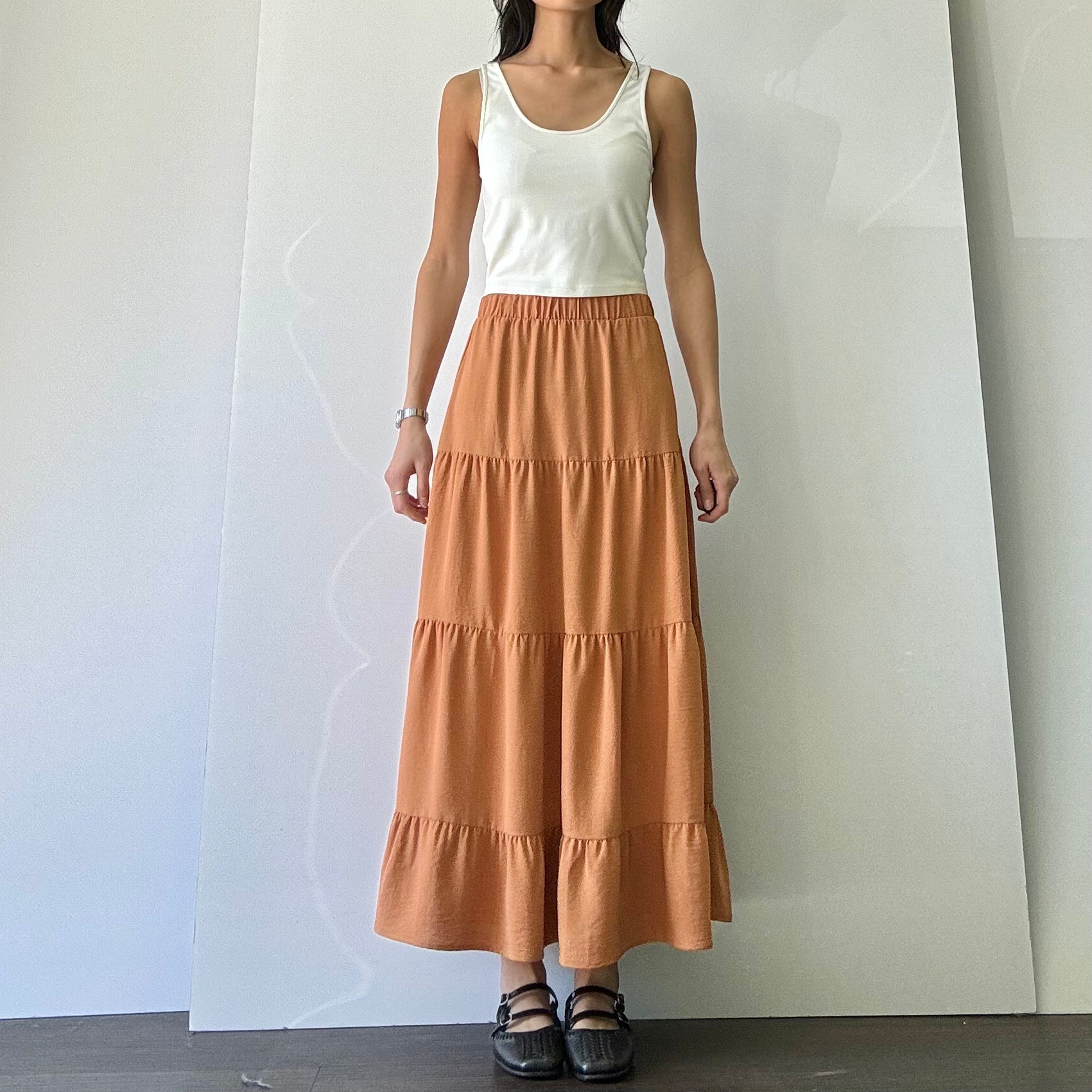 Woven Tiered Skirt - Honey