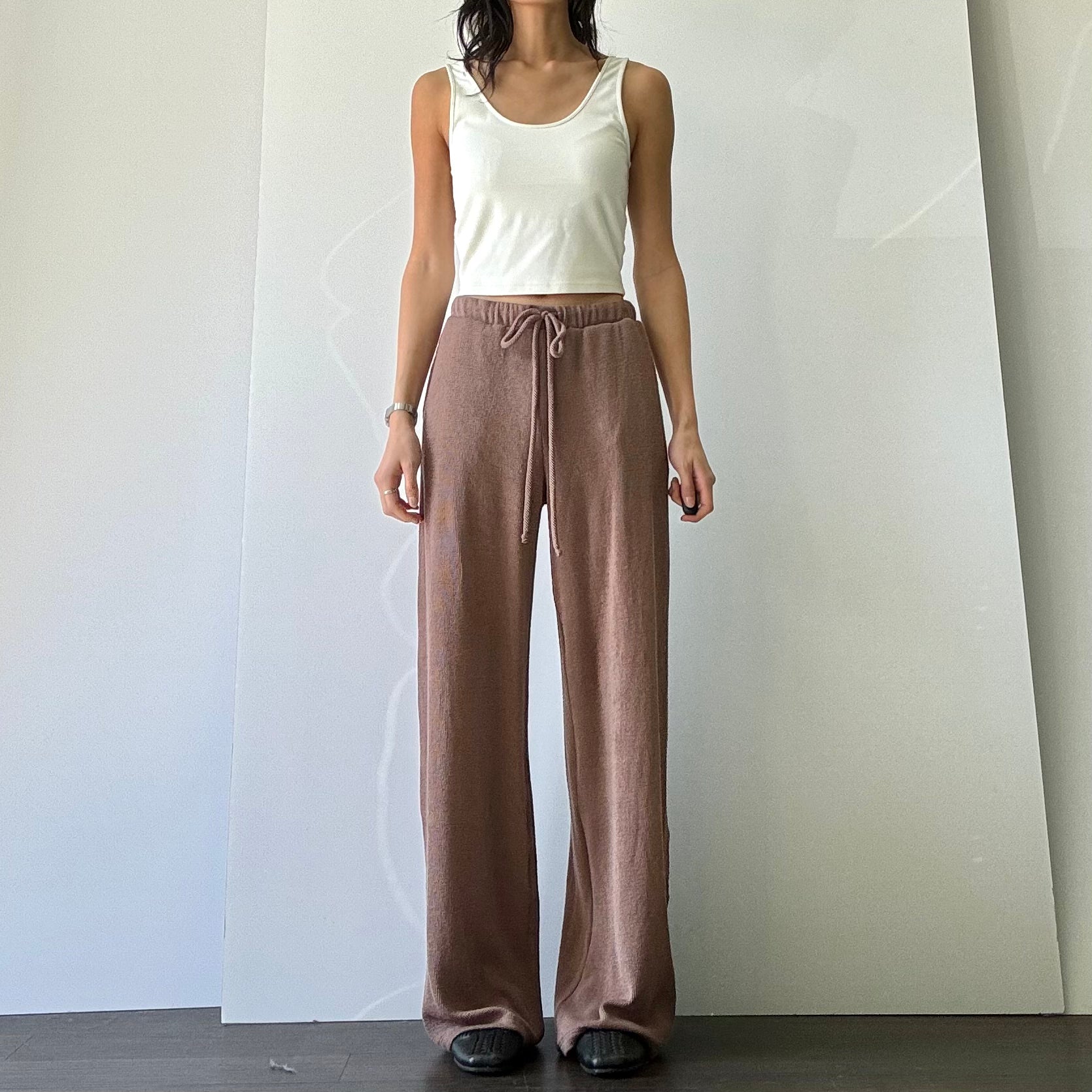 Rib Lounge Pant - Brown