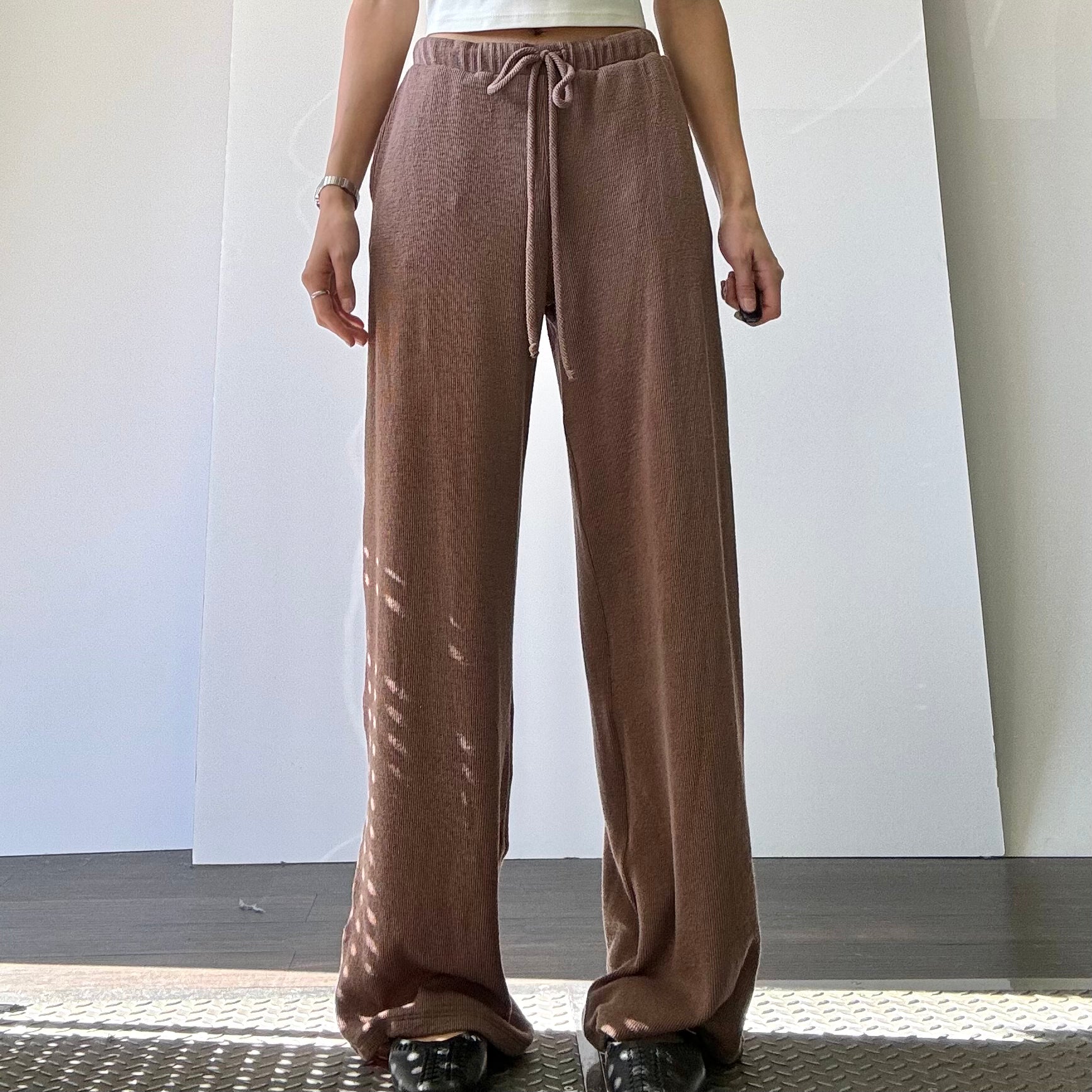 Rib Lounge Pant - Brown