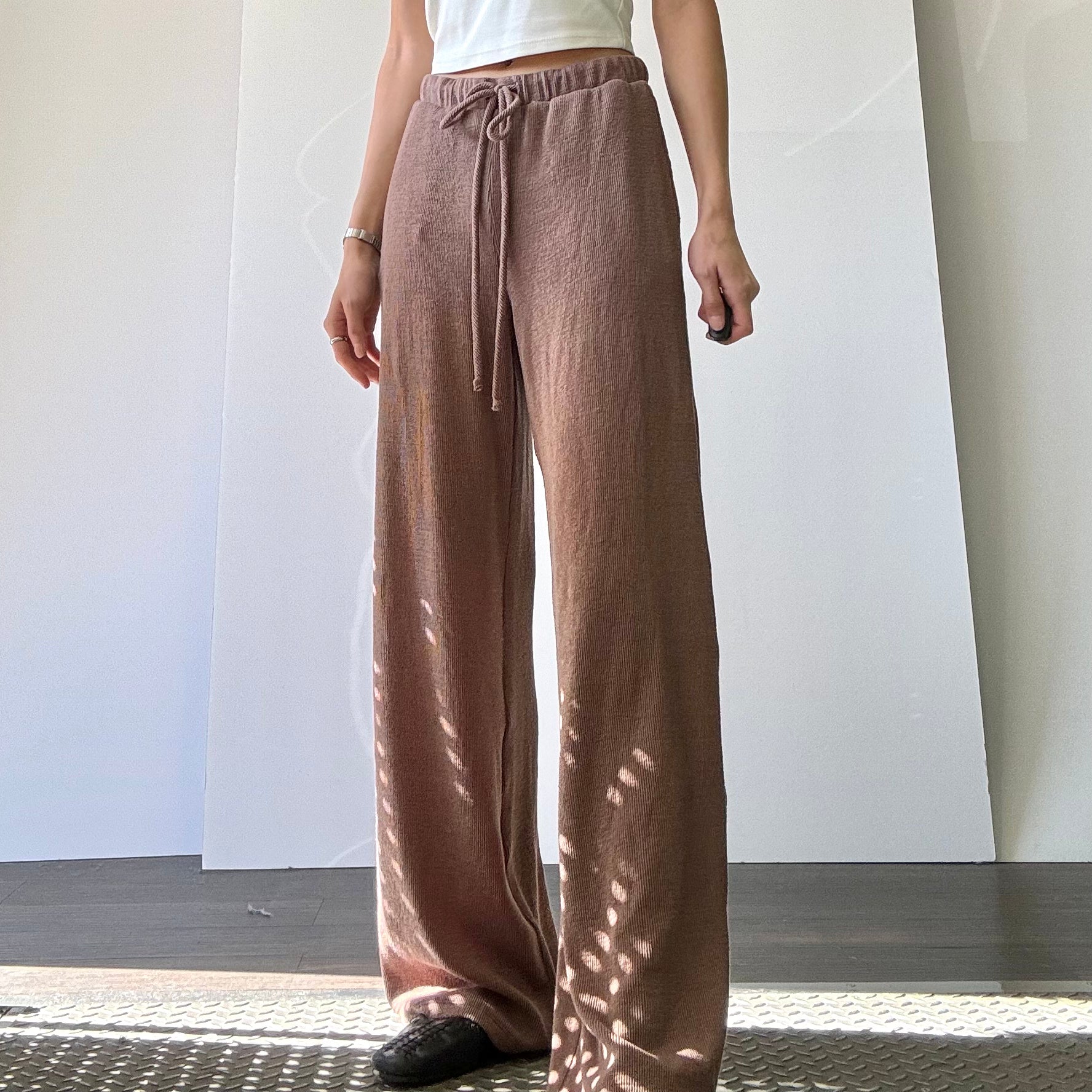 Rib Lounge Pant - Brown