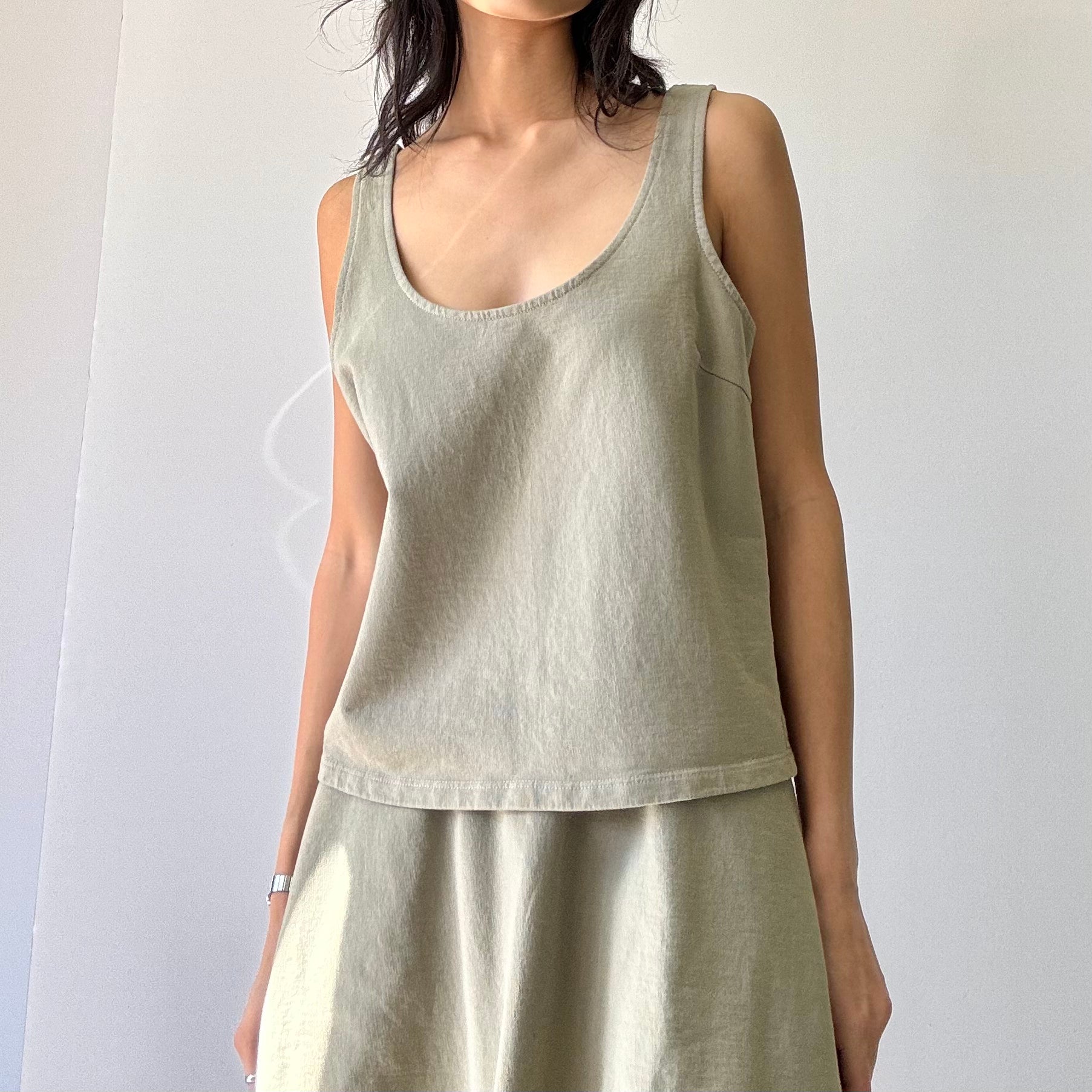 Garment Dyed French Terry Tank - Vintage Sage