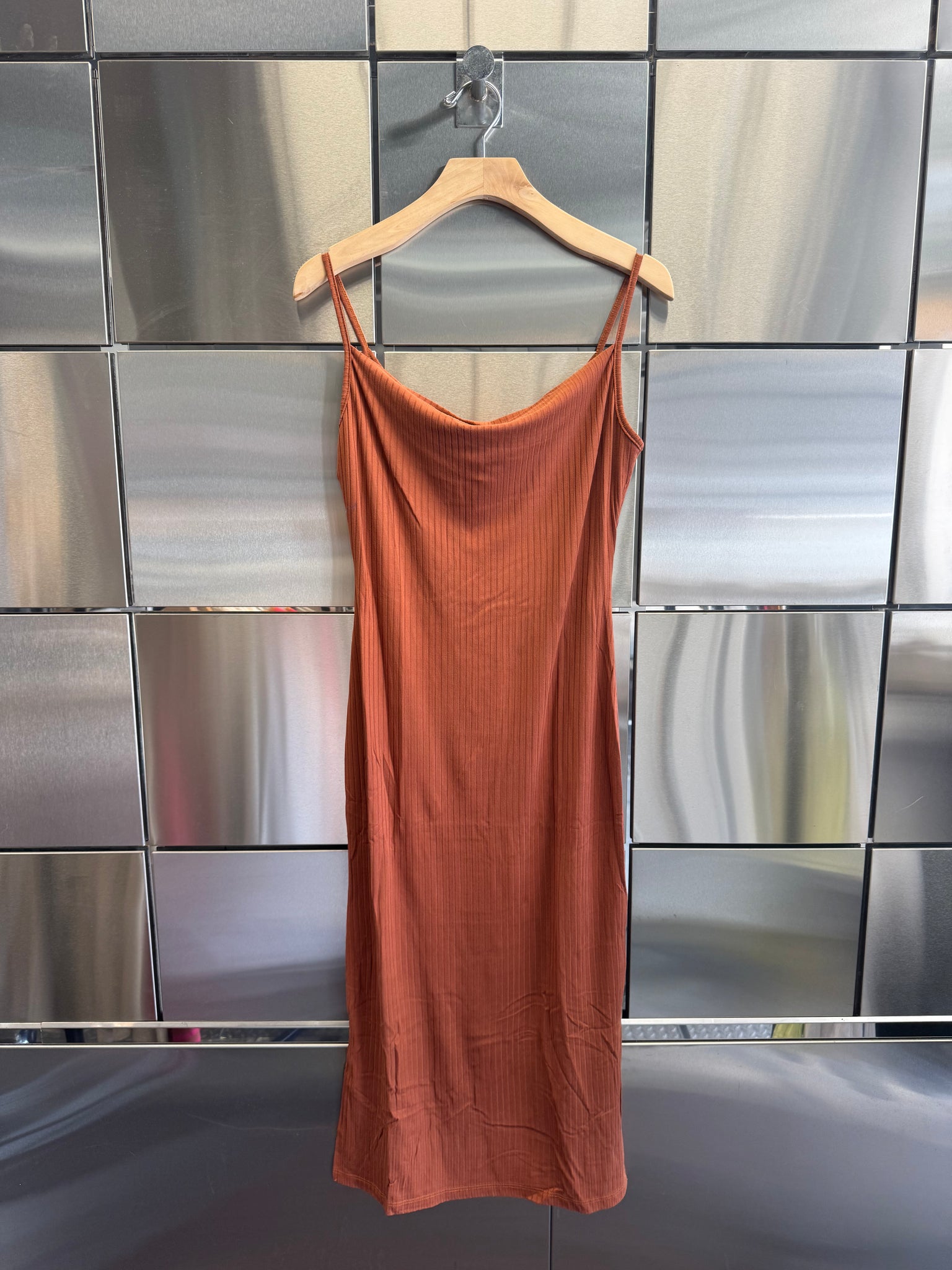 Rib Cowel Neck Dress