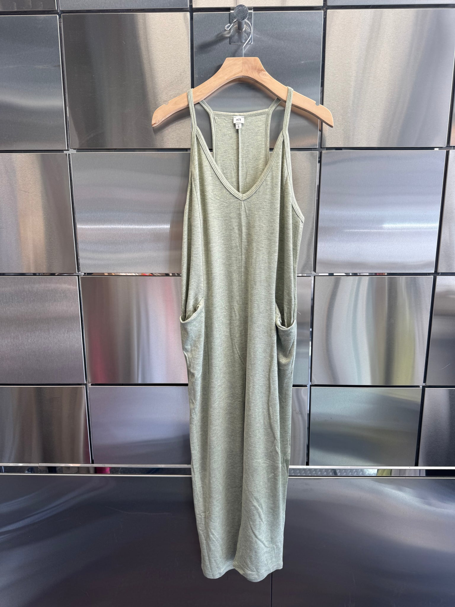 V-Neck Jersey Knit Jumpsuit