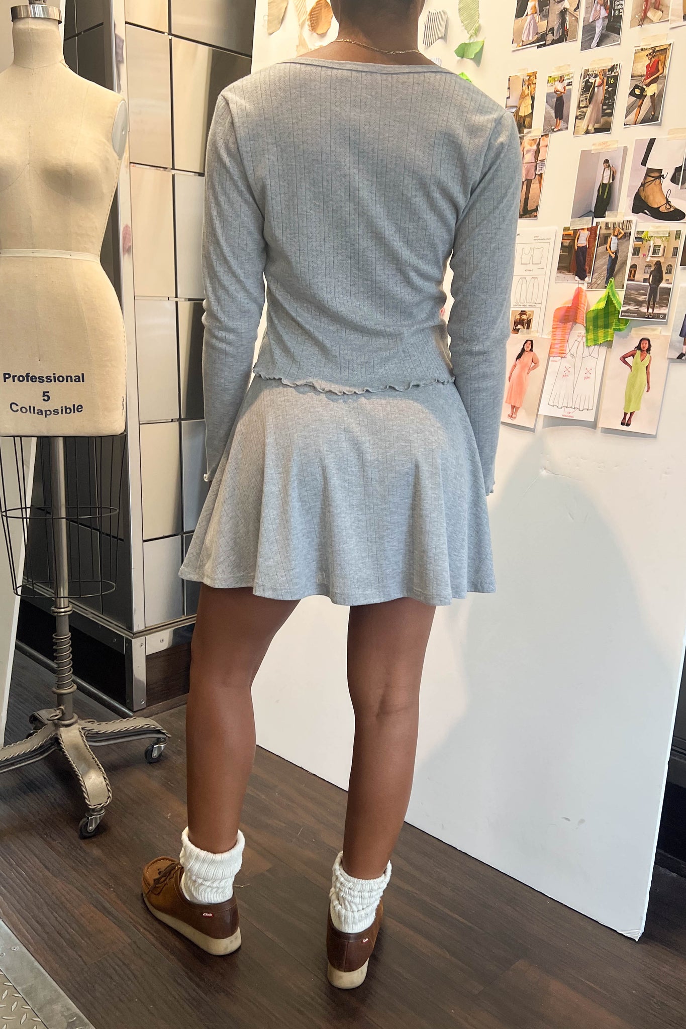 Pointelle Cardigan - H Grey