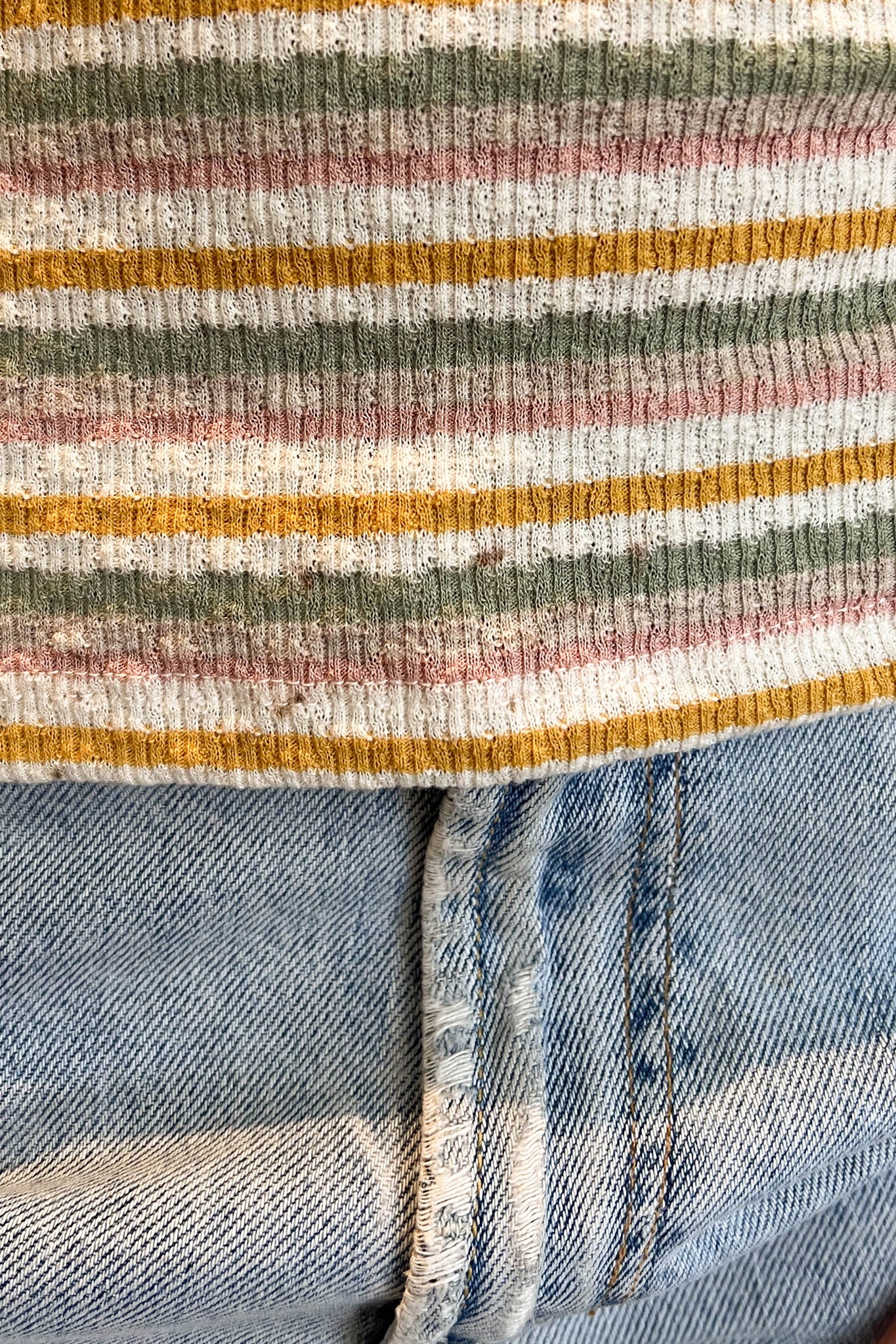 Stripe Rib Tee - Pink Stripe