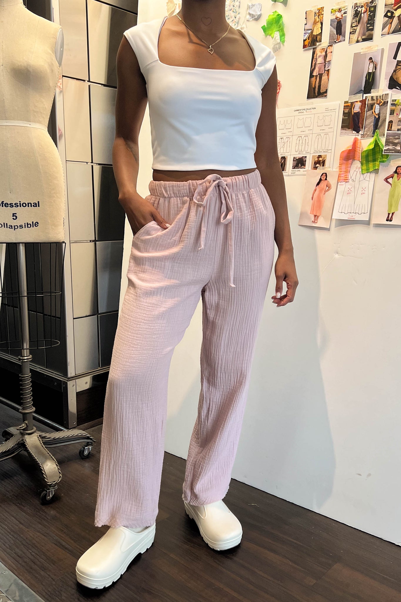 Cotton Gauze Jogger - Lavender