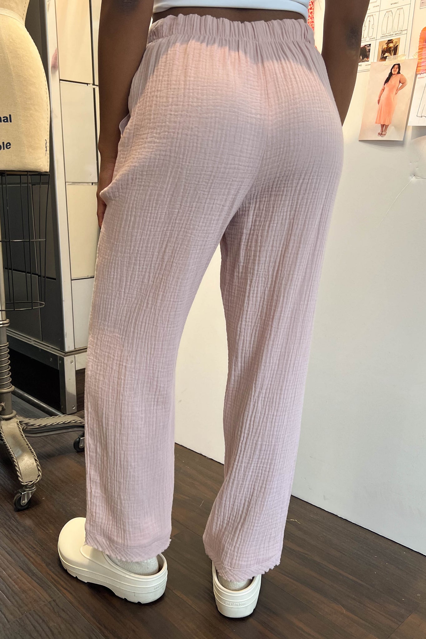 Cotton Gauze Jogger - Lavender