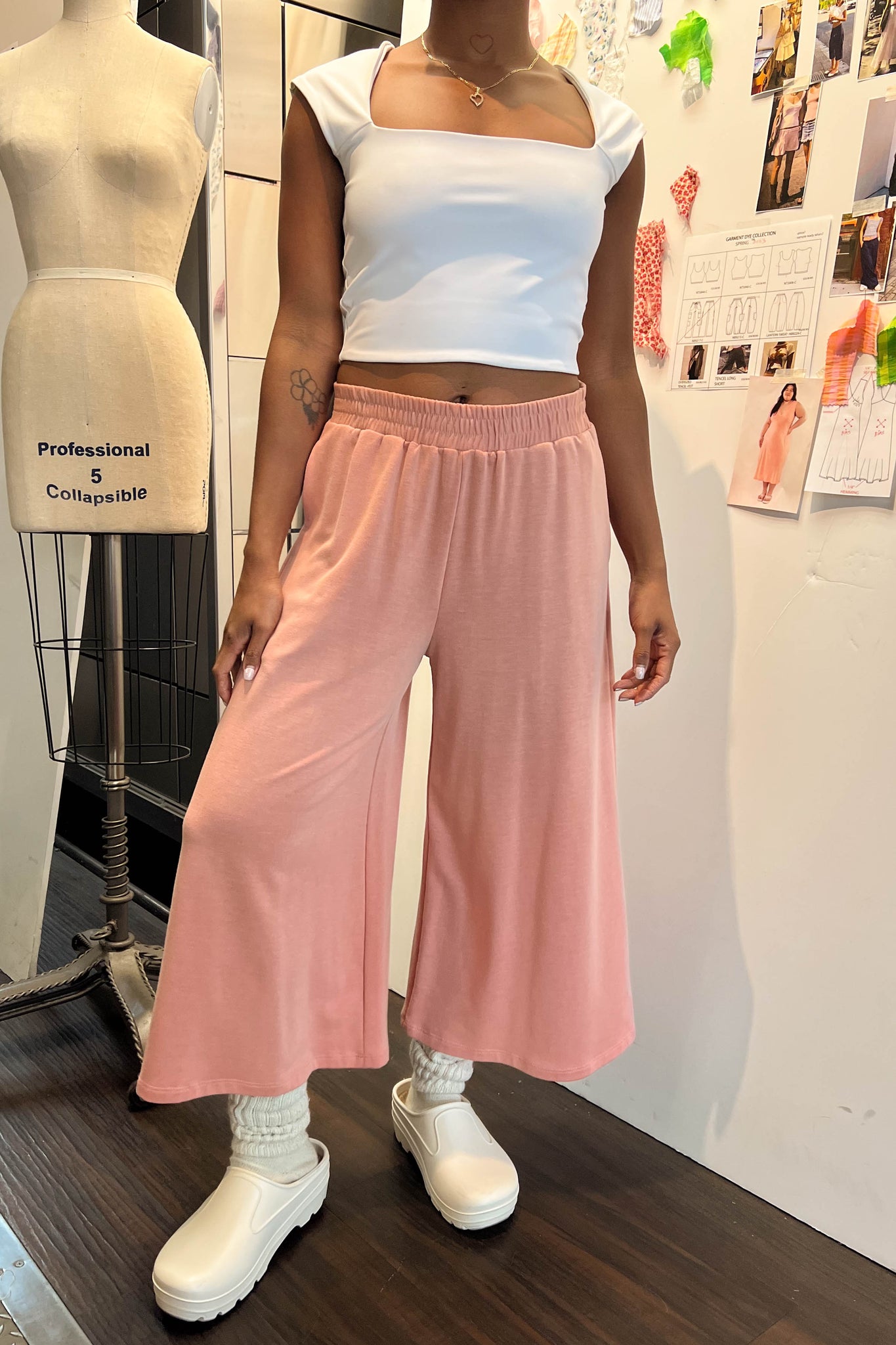 French Terry Culottes - Pink